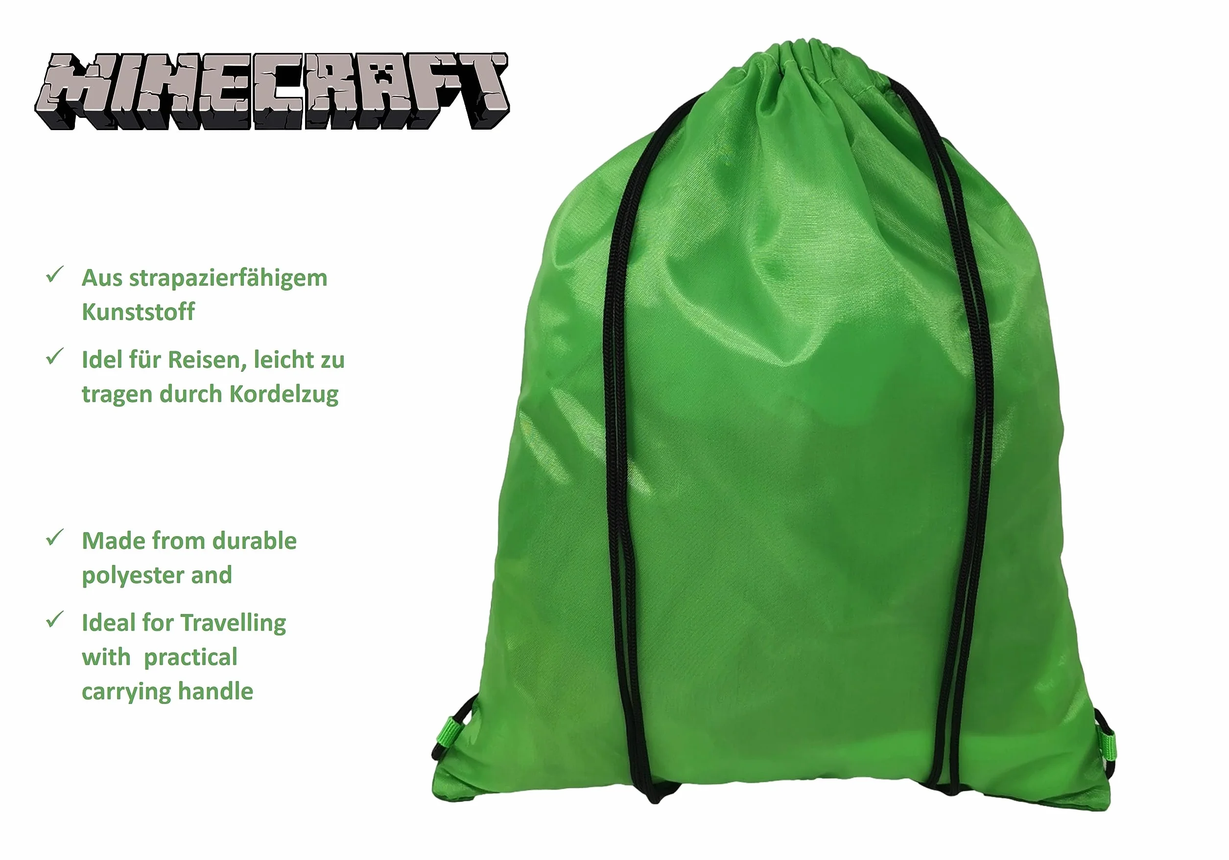 Theonoi Minecraft mały worek na siłownię, worek do pływania, torba sportowa, worek na buty, plecak sportowy