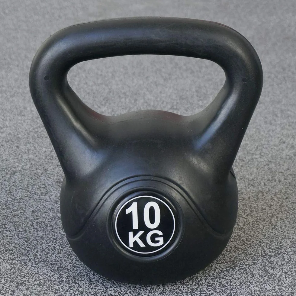 Vivol Kettlebell 10kg Vinyl - hantla kulista treningowa z premium powłoką z tworzywa sztucznego i wypełnieniem cementowym - Do siłowni, crossfitu i fitnessu w domu