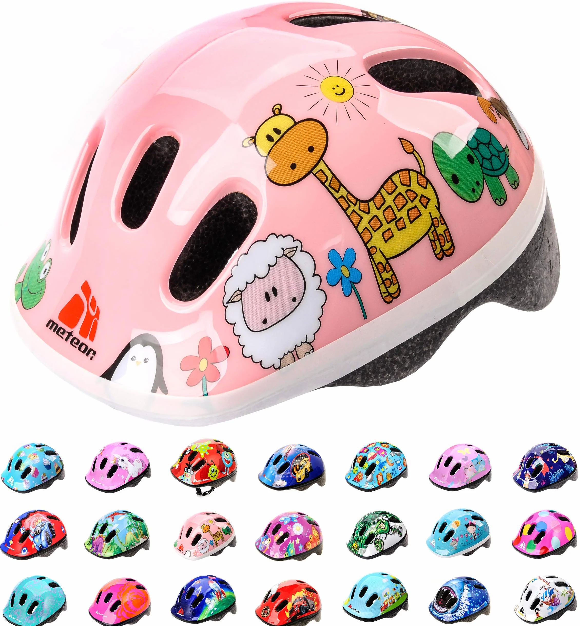 Kask Rowerowy Dla Dzieci – Dziecięcy Kask Rowerowy Na Rower, Hulajnogę, Rolki – Bezpieczny Kask Dla Dziewczynki i Chłopca – Kask Na Rower Dzieciecy, Kaski Dziecięce Regulowane, Kask Dla Dziecka METEOR