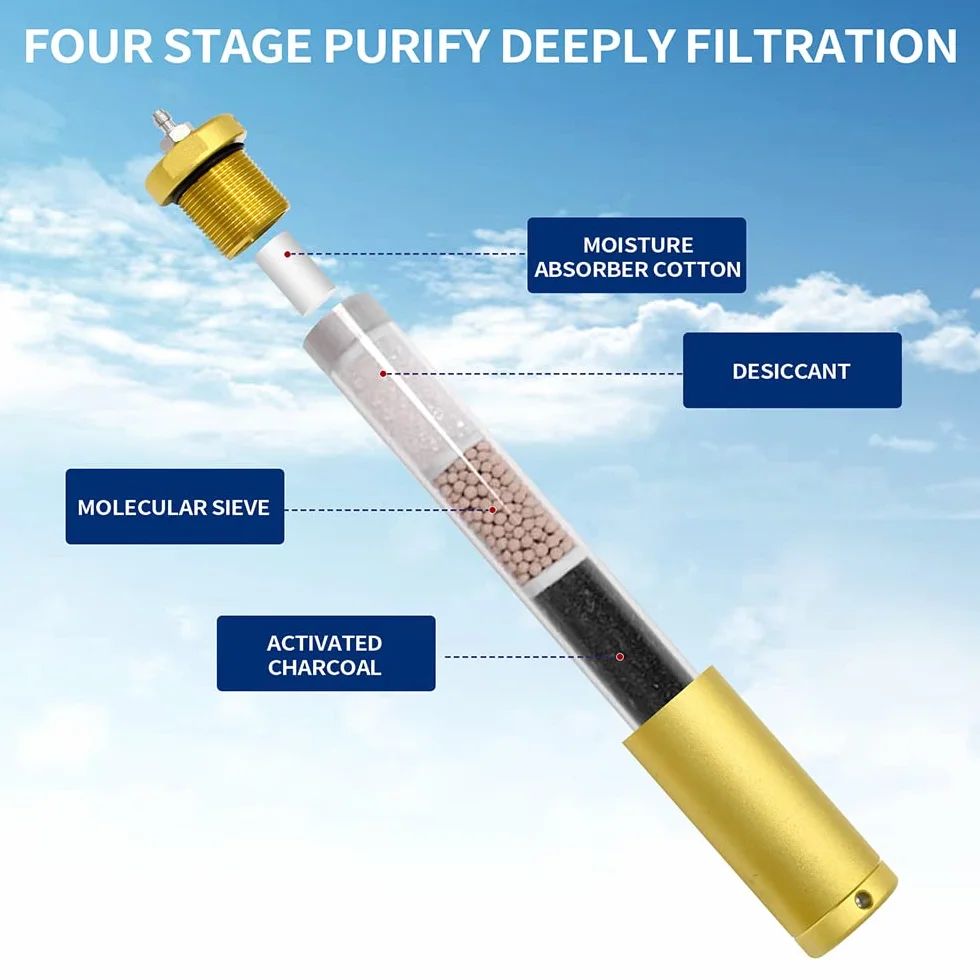 TUDIVING Separator oleju wodnego PCP 4500 Psi filtr sprężarki powietrza 8 mm
