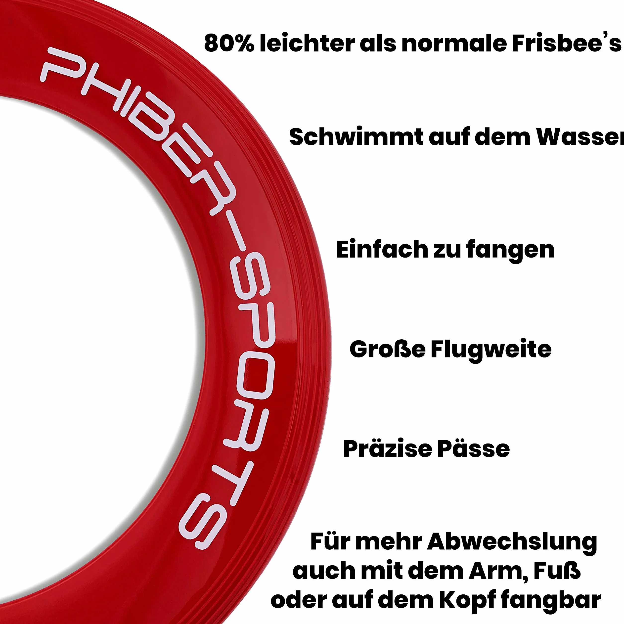 PHIBER-SPORTS Pierścienie do frisbee – 2-pak premium lekkich pierścieni do rzucania – 80% lżejszych niż standardowe dyski frisbee - Łatwe do złapania – Doskonała trajektoria lotu - Idealne dla dzieci