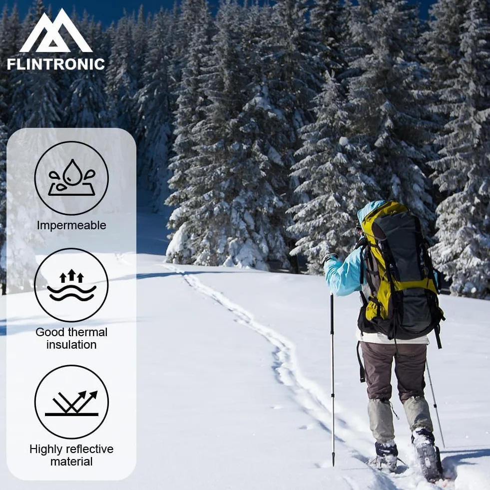 flintronic 2 x śpiwór survivalowy, koc survivalowy, wielokrotnego użytku, śpiwór awaryjny z gwizdkiem i karabińczykiem, lekki, wodoodporny, na wędrówki, namiot, kemping, kamuflaż