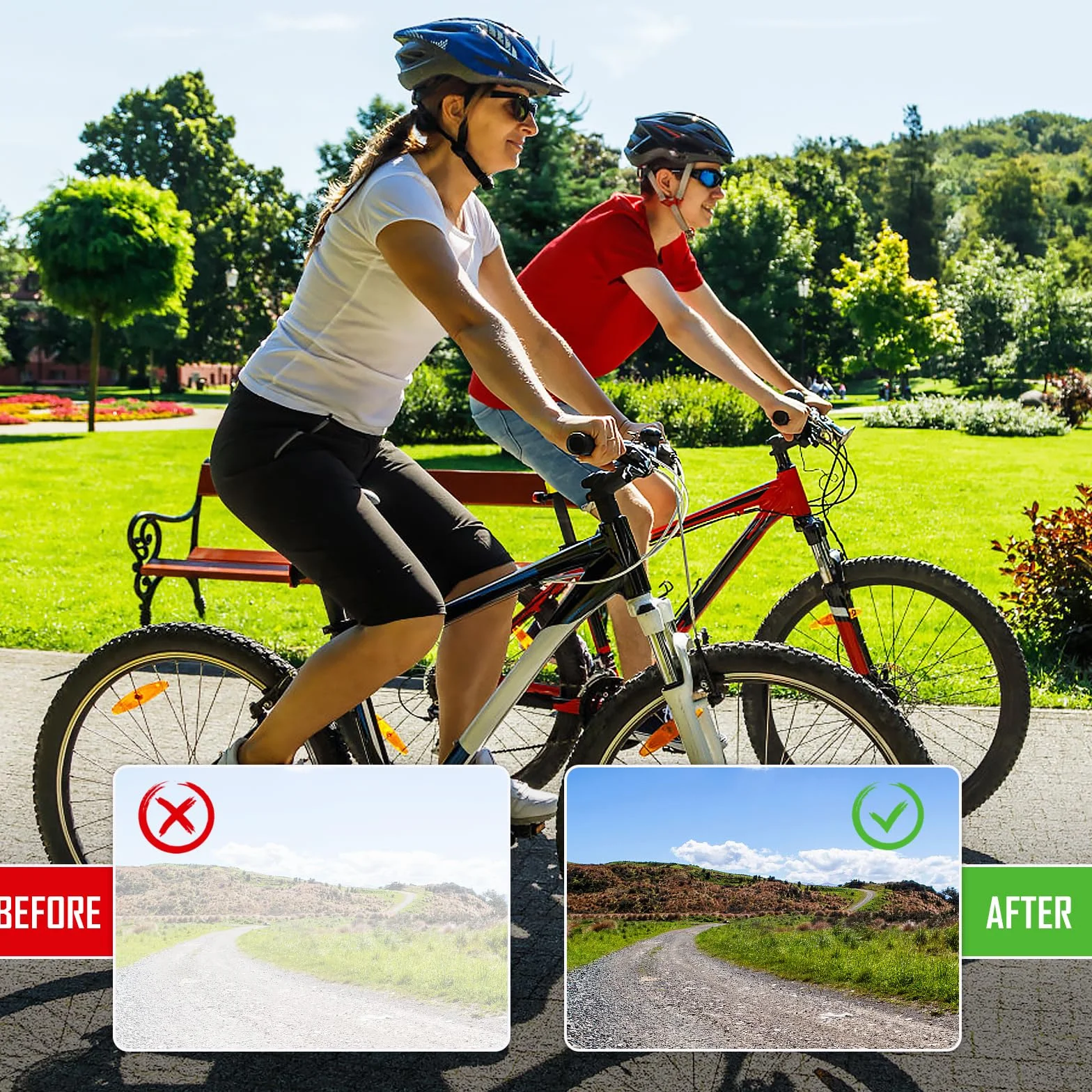 MplehDa Sportowe okulary przeciwsłoneczne, rowerowe, męskie, damskie, 2 pary polaryzacyjnych okularów przeciwsłonecznych, UV 400, wiatroszczelne, ochronne, do aktywności na świeżym powietrzu