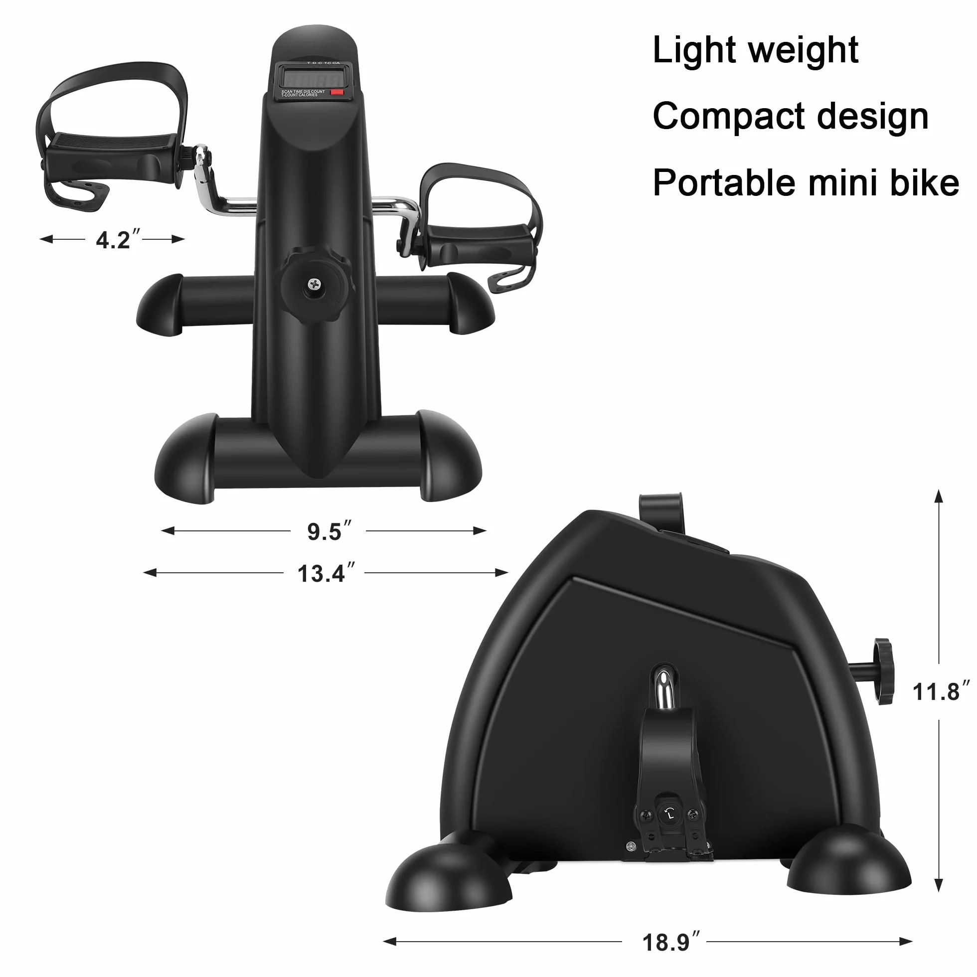 Mini rower treningowy do ćwiczeń nóg i ramion, do ćwiczeń o niskiej rezystancji i niskiej intensywności, przenośny rower treningowy