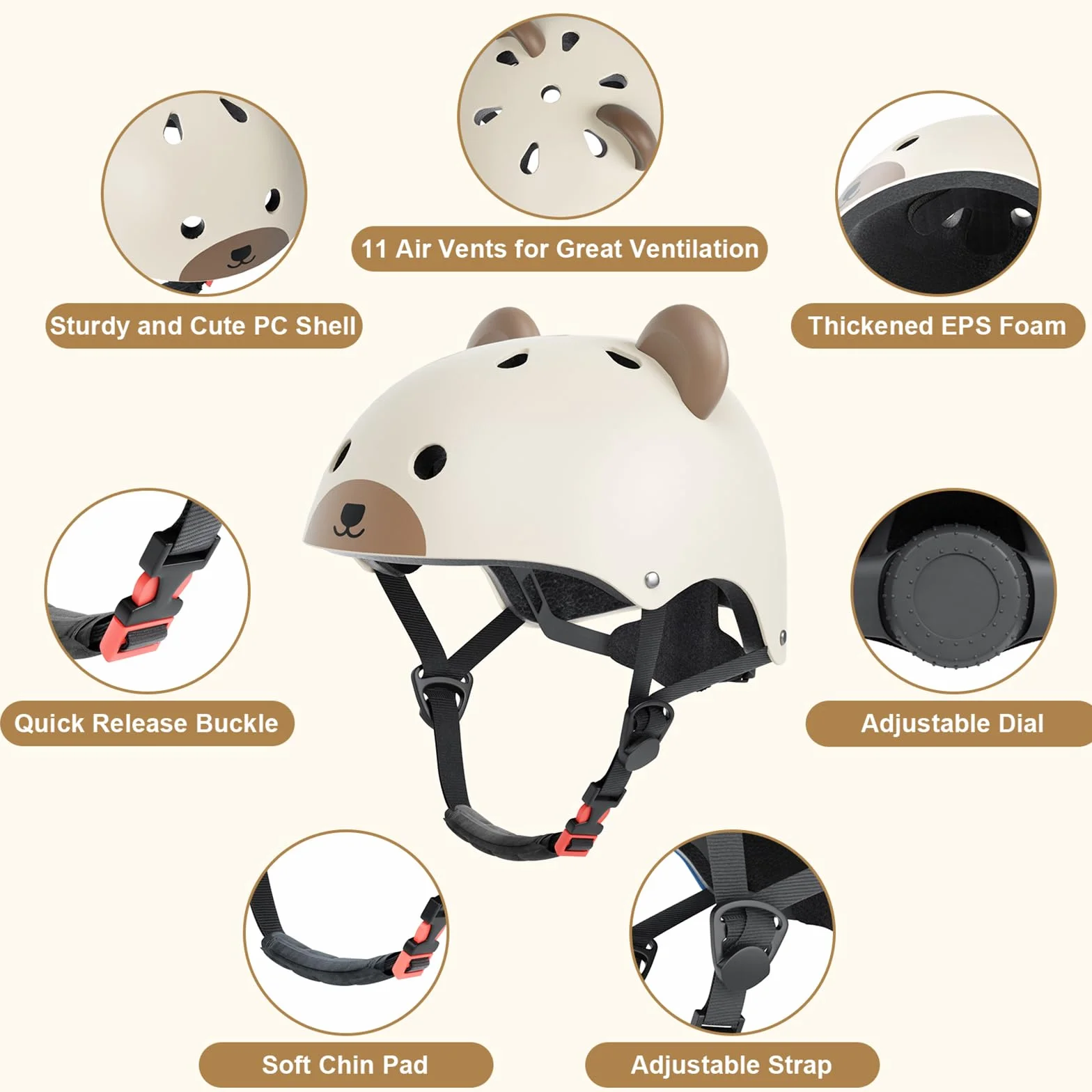 XJD Kask rowerowy dla dzieci 1-8 lat regulowany bezpieczeństwa wzór zwierzęcy 44-50 cm