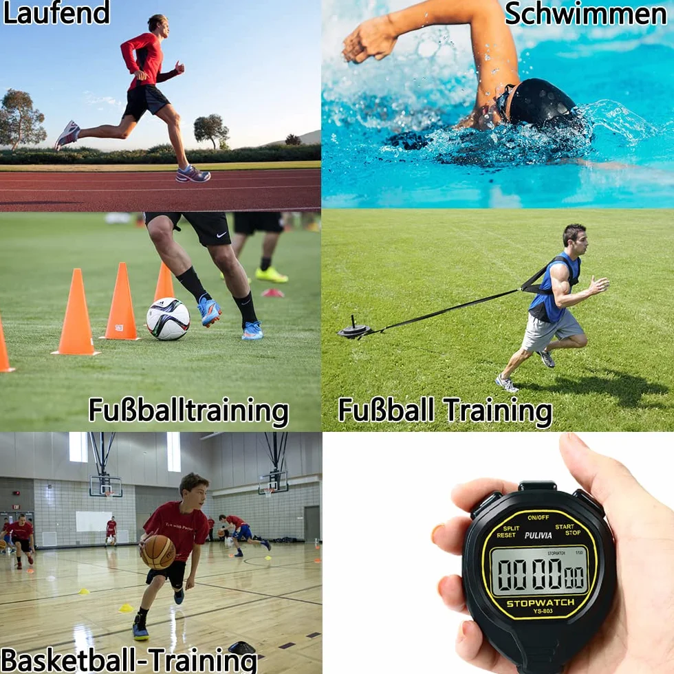 Sportowy Stoper z Włącznikiem/Wyłącznikiem - Cichy, Podstawowy dla Dzieci, Cyfrowy, Bez Daty - Do Pływania, Biegania, Sportu, Treningu - Czarny