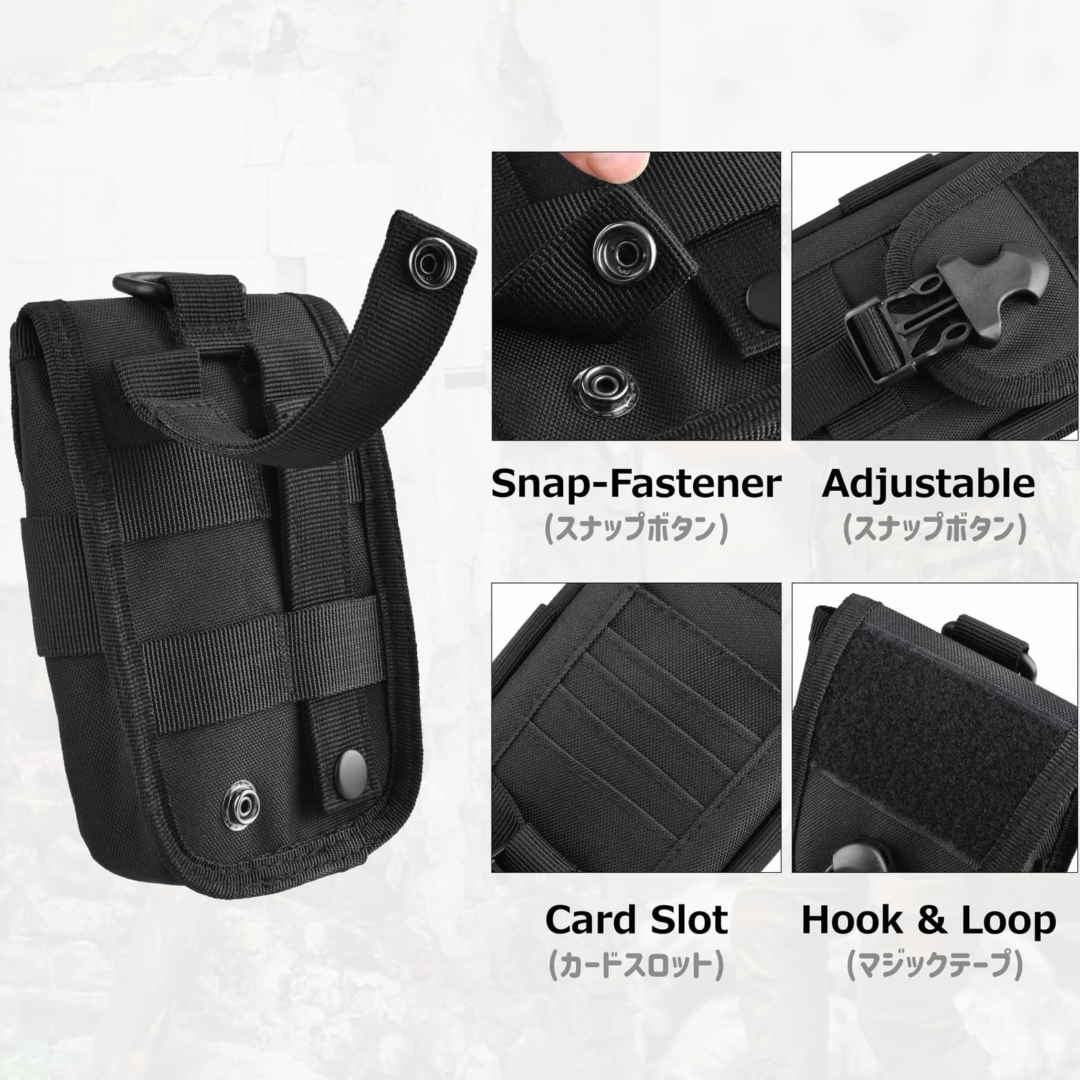 Azarxis Taktyczna torba EDC, Molle Pouch, torba wojskowa, torba na telefon komórkowy, kompaktowa torba na kemping, wędrówki, jazdę na rowerze, wspinaczkę