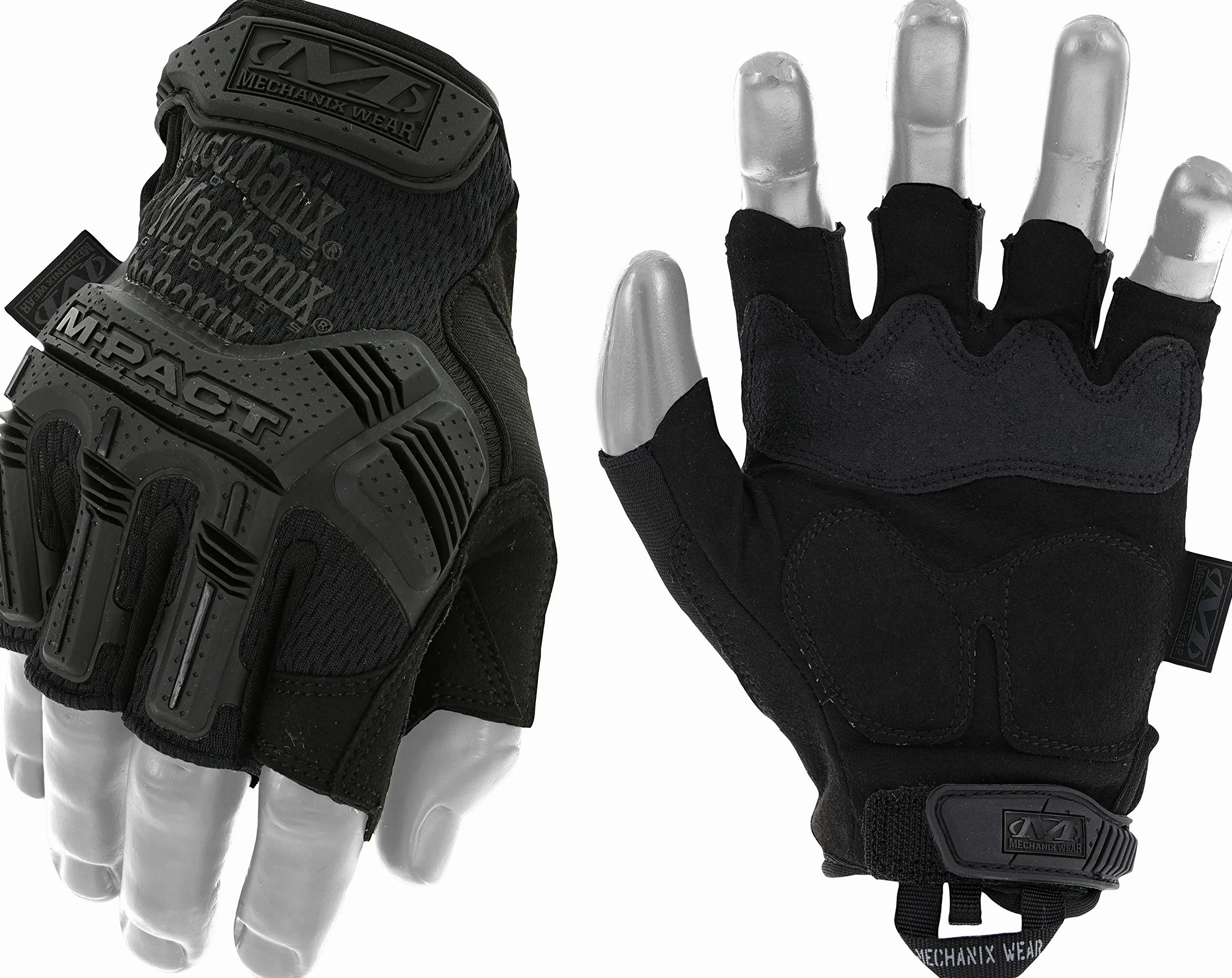 Mechanix Wear M-Pact® Covert rękawice robocze bez palców (rozmiar M, wszystkie czarne)