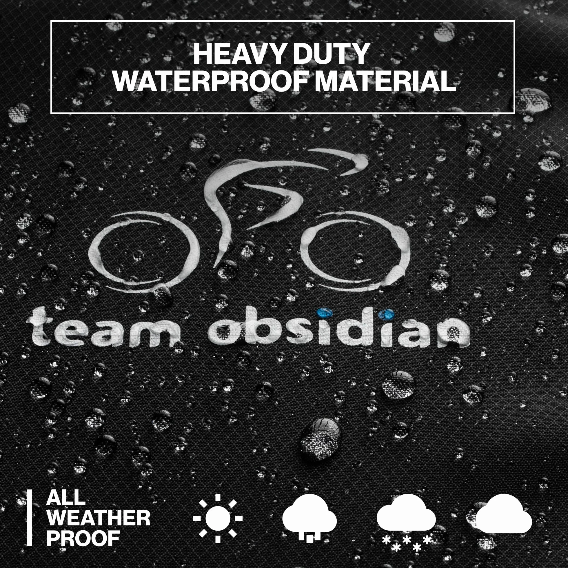 TeamObsidian Pokrowiec na Rower - Wodoodporny do Przechowywania na Zewnątrz lub w Transporcie 1 Roweru - Wytrzymały Materiał Ripstop Namiot Rowerowy - Stała Ochrona na Pogody