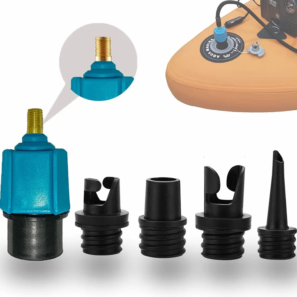 adapter do pompy, nadmuchiwany konwerter zaworów powietrza z 4 dyszami gazowymi do pontonów/deski SUP, nadmuchiwanego łóżka/pontonu, adapter do wentylu sup do sprężarki