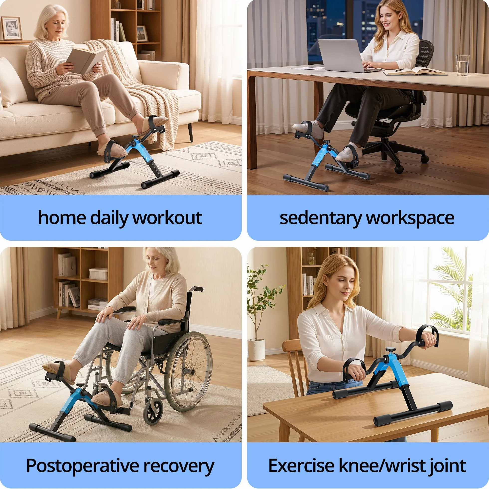 Mini rower treningowy na pedały do ćwiczeń nóg i ramion o niskiej intensywności Składany rower treningowy na pedały