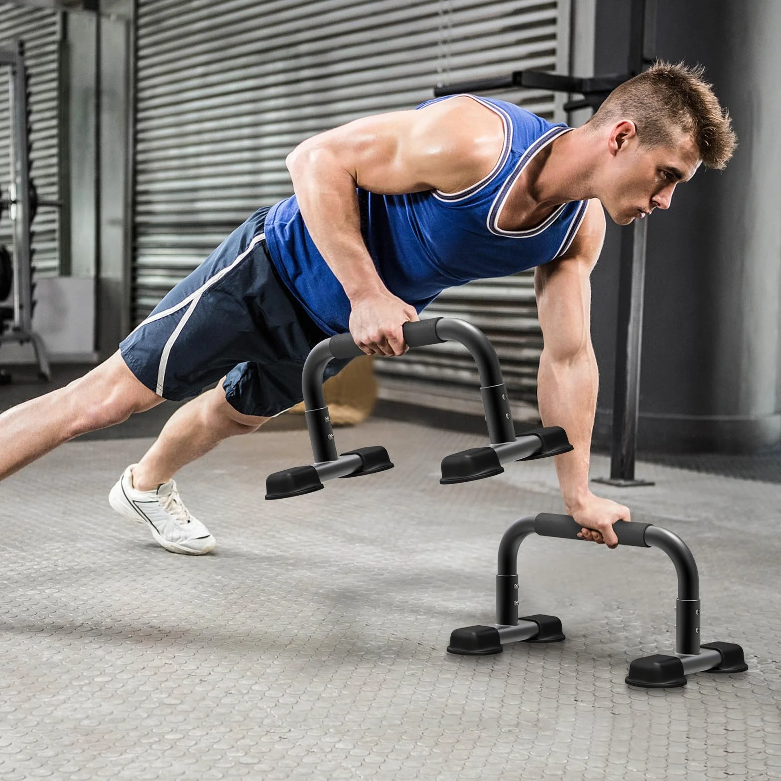 Dolibest Statyw do pompek, drążki paralletowe, stojak na rękę, sprzęt kalisteniczny, do L-Sit/Dip Bar/Bodybuilding/Sprzęt do treningu siłowego/domowej siłowni trening na podłodze fitness ćwiczenia