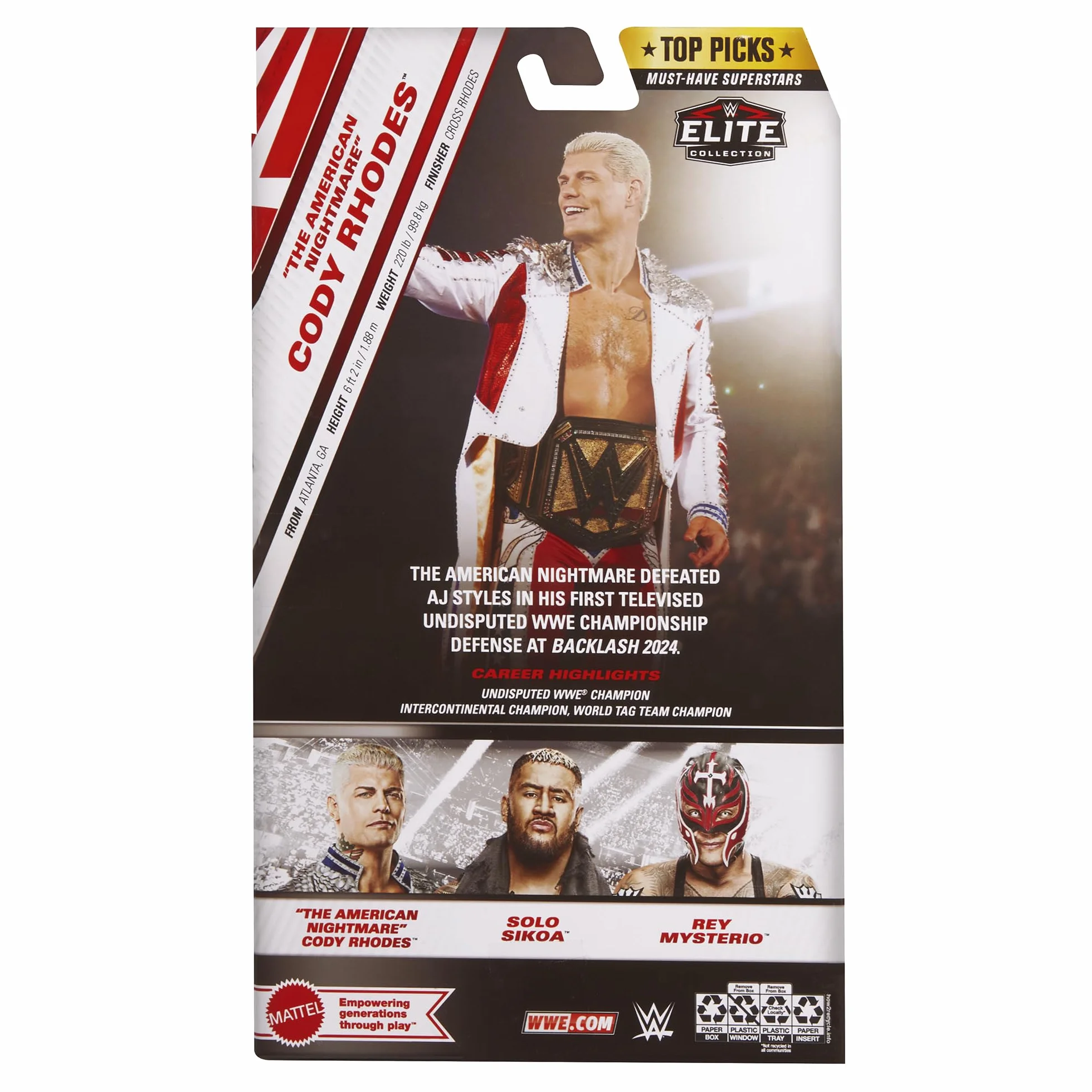 WWE Cody Rhodes Elite Top Picks 2025 Wave 4 Action Figure