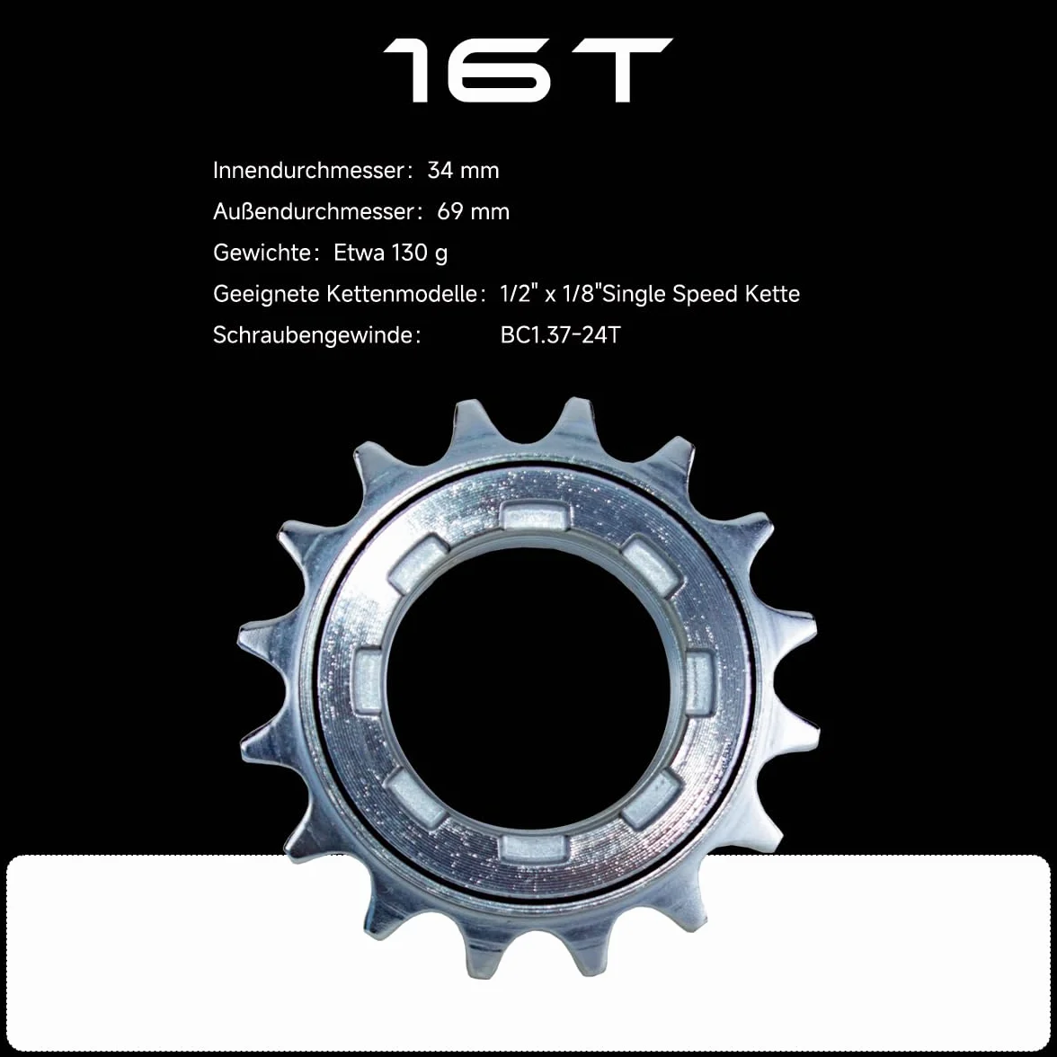 Wolnobieg rowerowy Single Speed 16T/18T 1/2" x 1/8" - Części zamienne