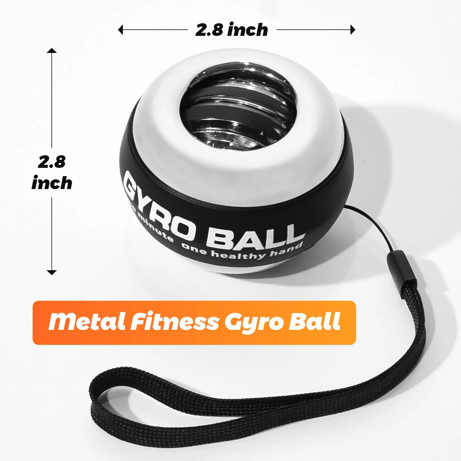 Gyroball piłka do treningu nadgarstków automatyczny start 5-stopniowa regulacja oporu światła żyroskopowy trener przedramion palców nadgarstka