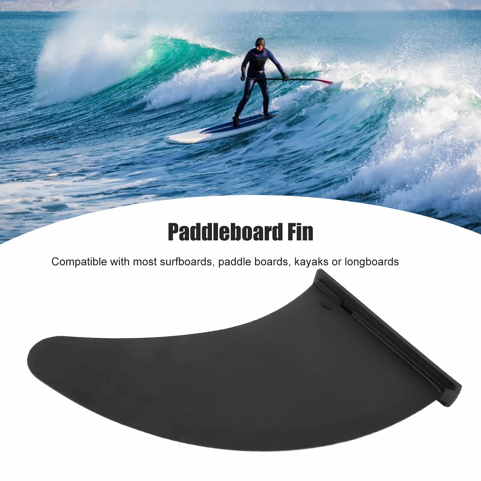 Zdejmowana Płetwa 11-calowa Płetwa Surfingowa Pcv Stałe Gniazdo Typ Czarny środkowy Stabilizator Wiosło do Deski Surfingowej Longboard