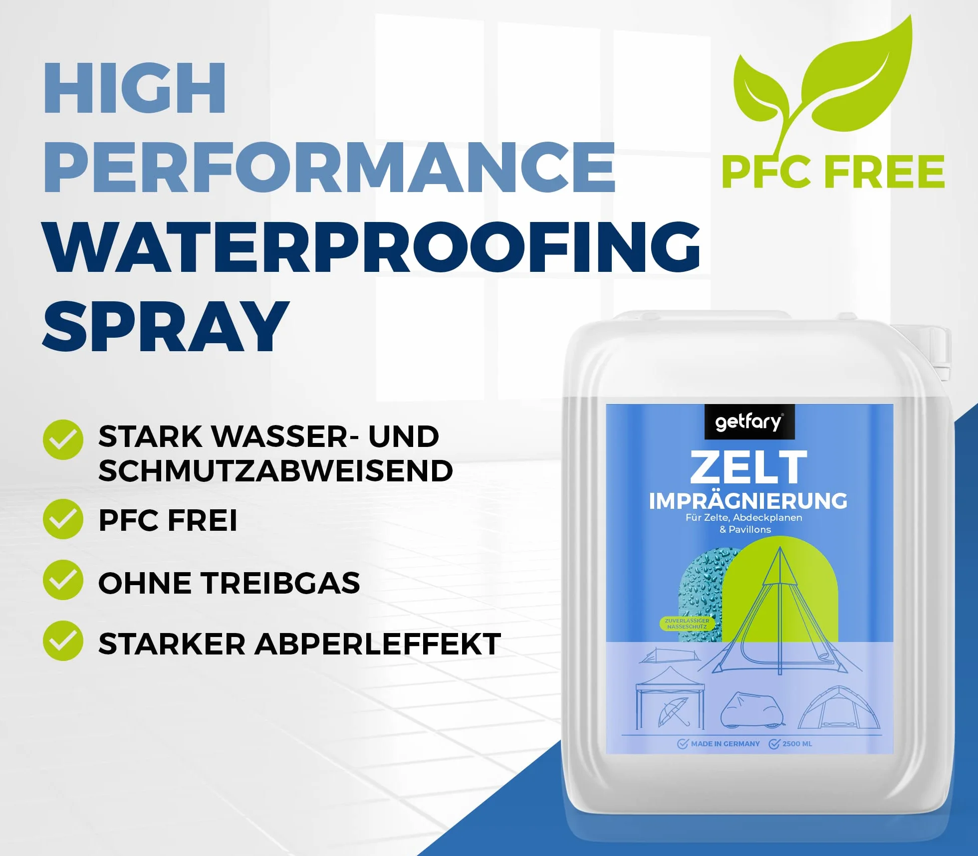 Spray impregnujący do namiotów i pawilonów 3 l – impregnat premium Spray-On do użytku na zewnątrz
