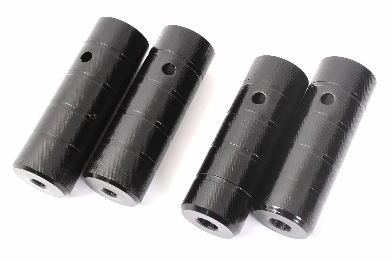KHE BMX Axle Pegs podnóżki do osi 10 mm, gwint 3/8", czarne, 4 sztuki
