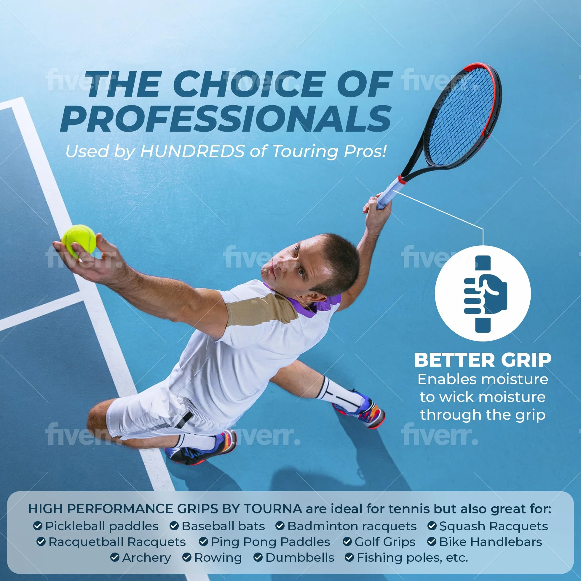 Tourna Grip Chwyt do Tenis 10 sztuk rozmiar L