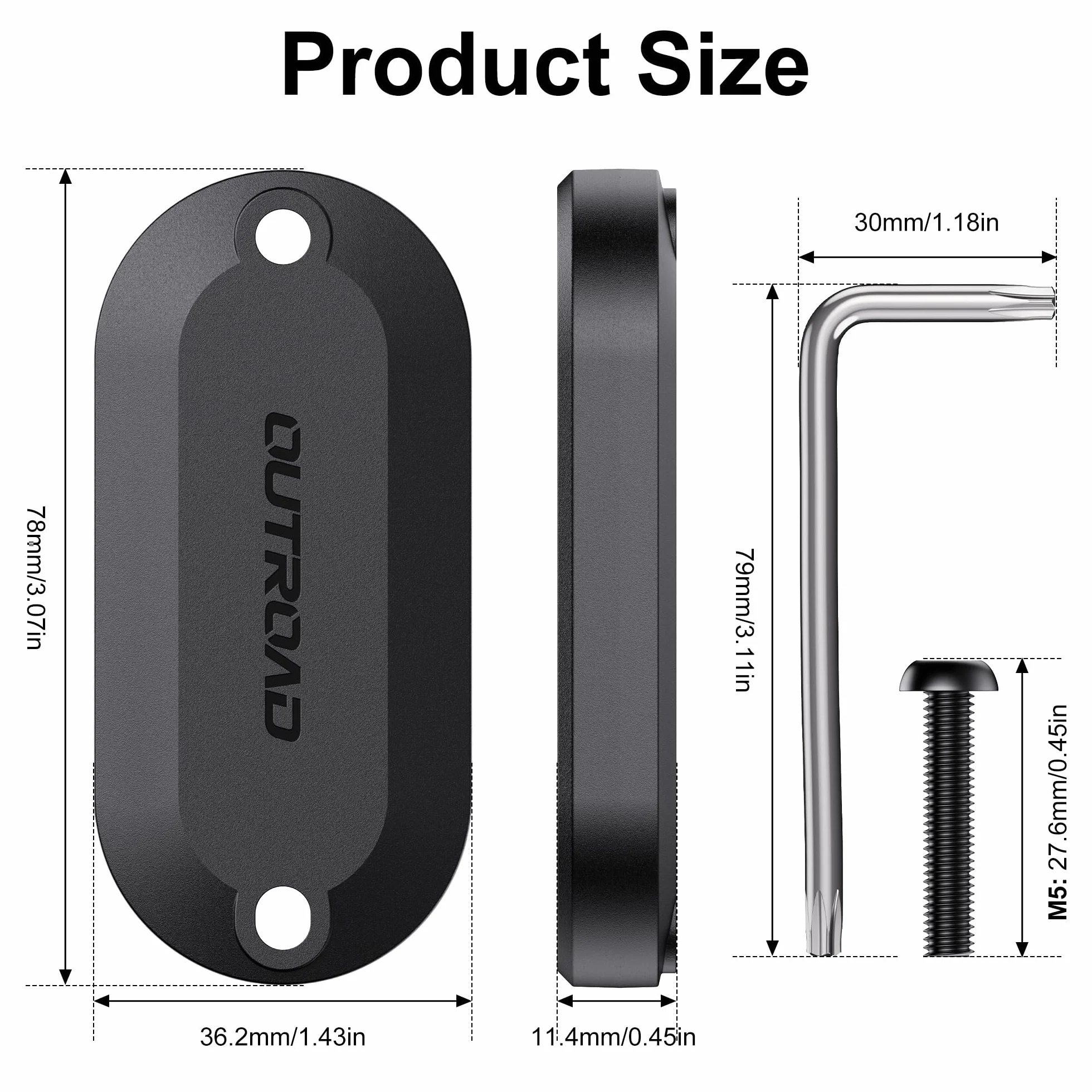 CITYWAY SmartTag2 uchwyt rowerowy, wodoodporny uchwyt na śledzenie GPS IPX8 do galaktyki, ukryty pod klatką na butelki lub samodzielnie, przedłużone czarne śruby M5 (1 opakowanie, czarny)