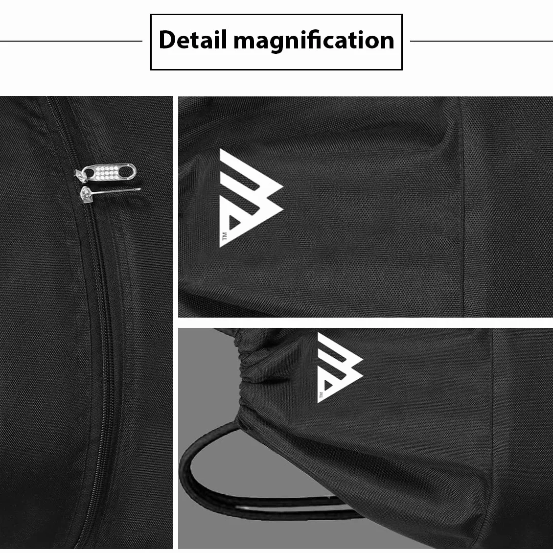 WESTWOOD FOX Torba ze sznurkiem, wodoodporna torba sportowa z tkaniny typu oxford, unisex, duża, sportowy plecak ze sznurkiem, idealna do szkoły, podróży, pływania, wakacji, (Black)