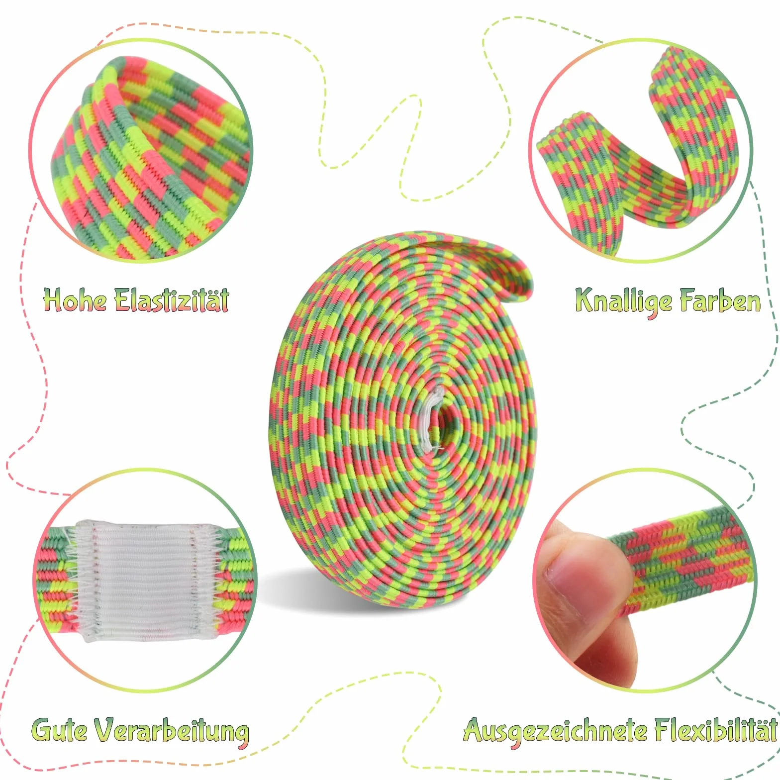 DealKits Gummitwist zestaw dla dzieci, gumowa guma twist, gumka do skakania, gumowa skakanka 4 m, z instrukcją (może nie być dostępna w języku polskim), gra ogrodowa, gra pauzowa, prezent na
