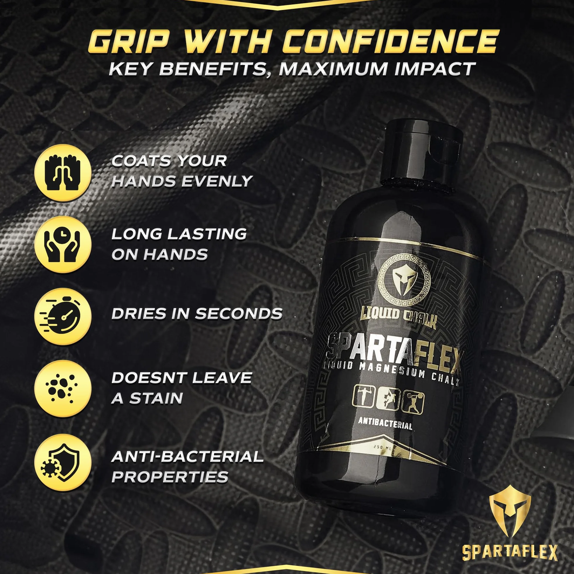 SpartaFlex Pro płynna kreda do podnoszenia ciężarów, wspinaczki, trójboju