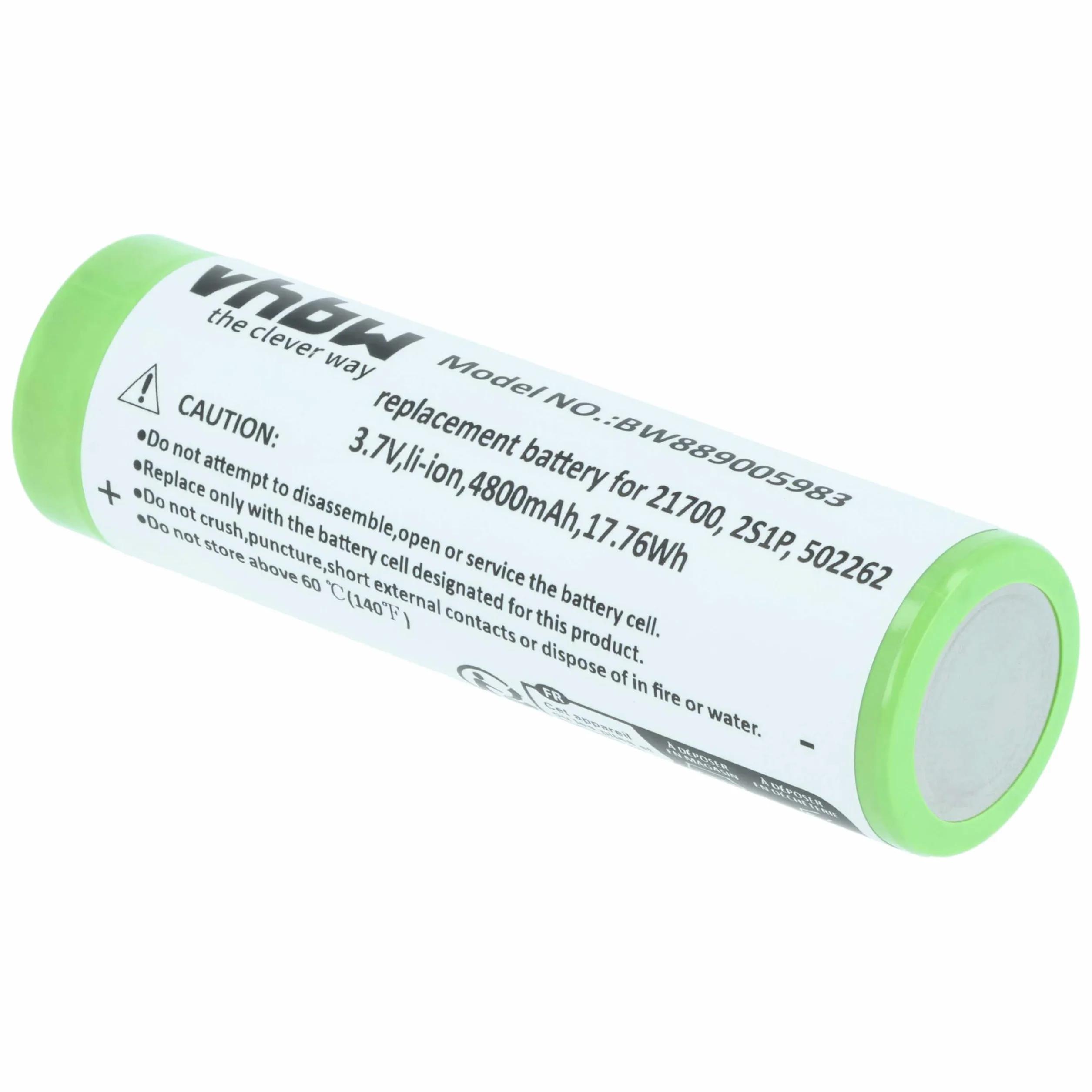 vhbw Bateria zamienna do Ledlenser 2S1P, 502262 do latarki czołowej (4800 mAh, 3,7 V, litowo-jonowa)