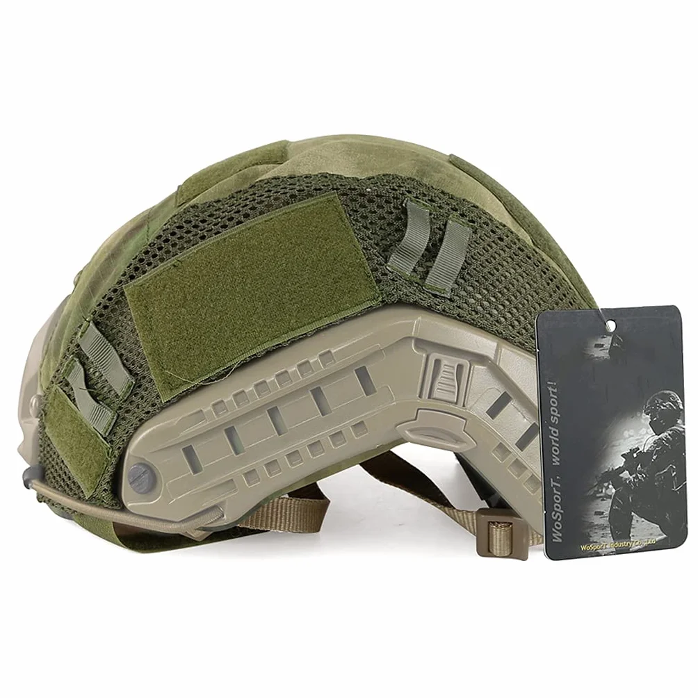 Wojskowy nylonowy hełm Camo, pokrowiec na hełm taktyczny Airsoft, pokrowiec ochronny na hełm zewnętrzny do kasku FAST MH/PJ/BJ (bez kasku),Green