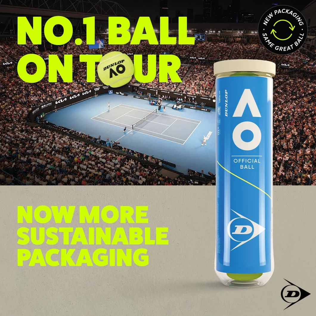Dunlop Uniseks D Tb Australian Open 4Pet Piłki tenisowe Yellow One Size