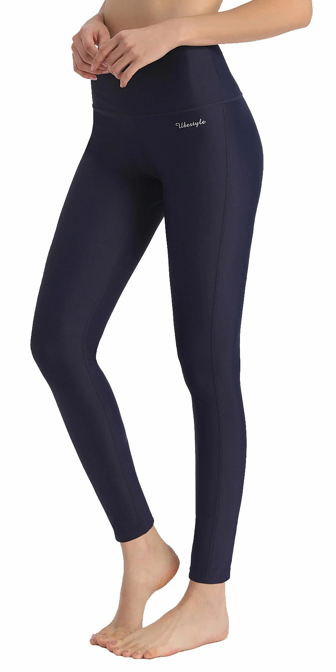 Ubestyle UPF 50+ damskie spodnie kąpielowe z wysokim stanem, legginsy do pływania, spodnie chroniące przed słońcem