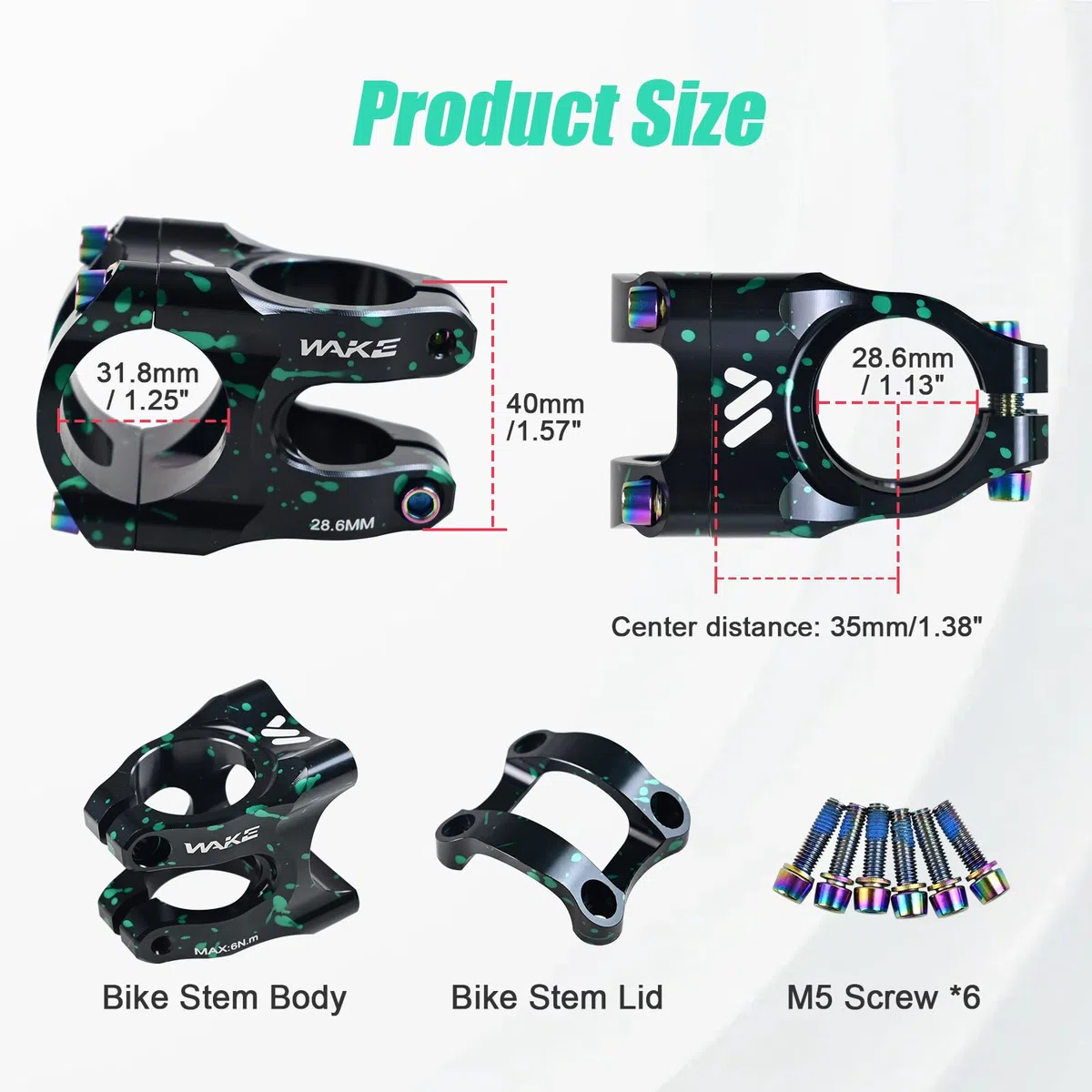 ROADNADO Wspornik rowerowy 31,8 35 mm ultralekki wspornik kierownicy roweru ze stopu aluminium CNC do rowerów szosowych, BMX, MTB