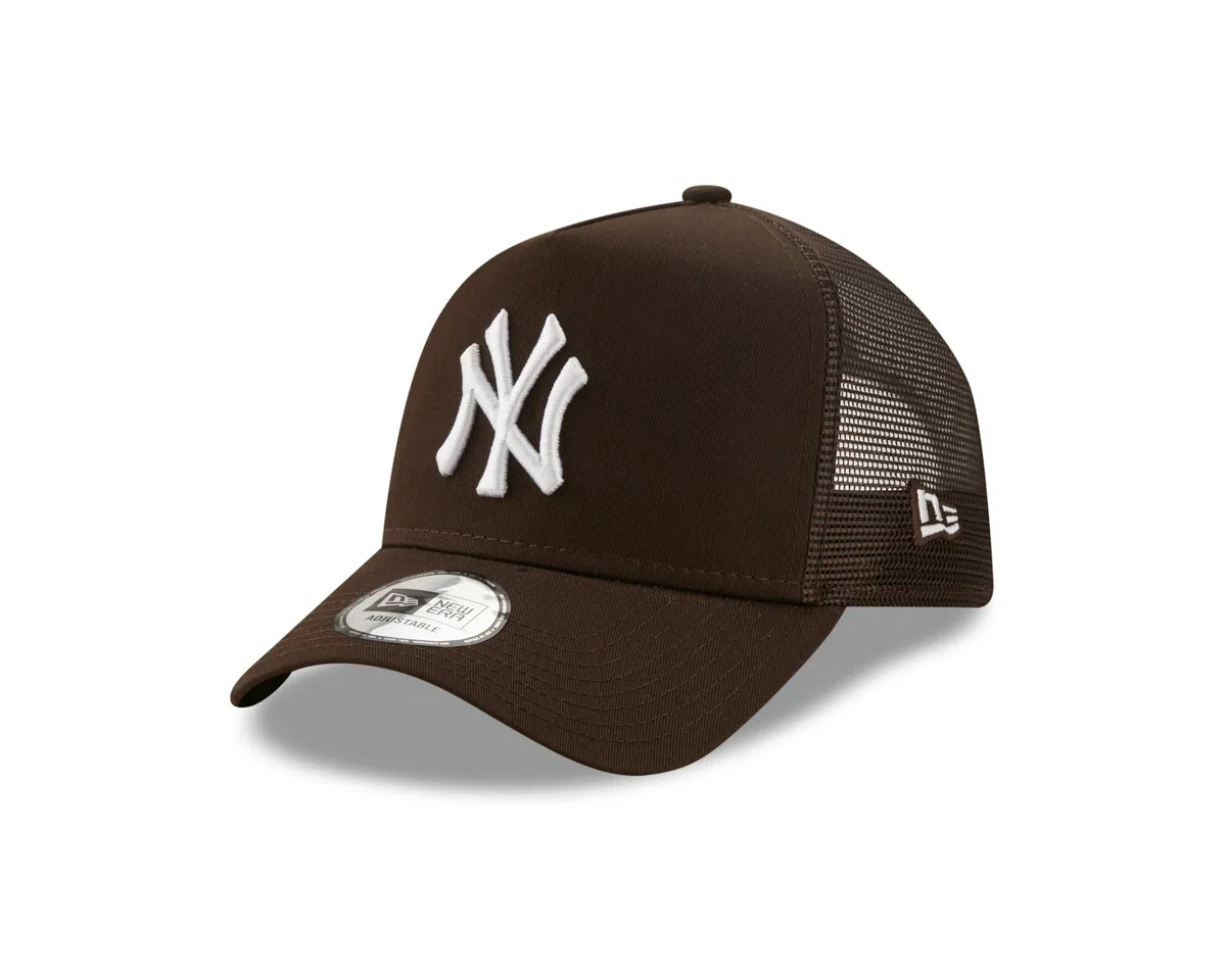 New Era York Yankees League Essential Brown A-Frame Adjustable Trucker cap, Trucker-Yankees-Brown-#28535, 31