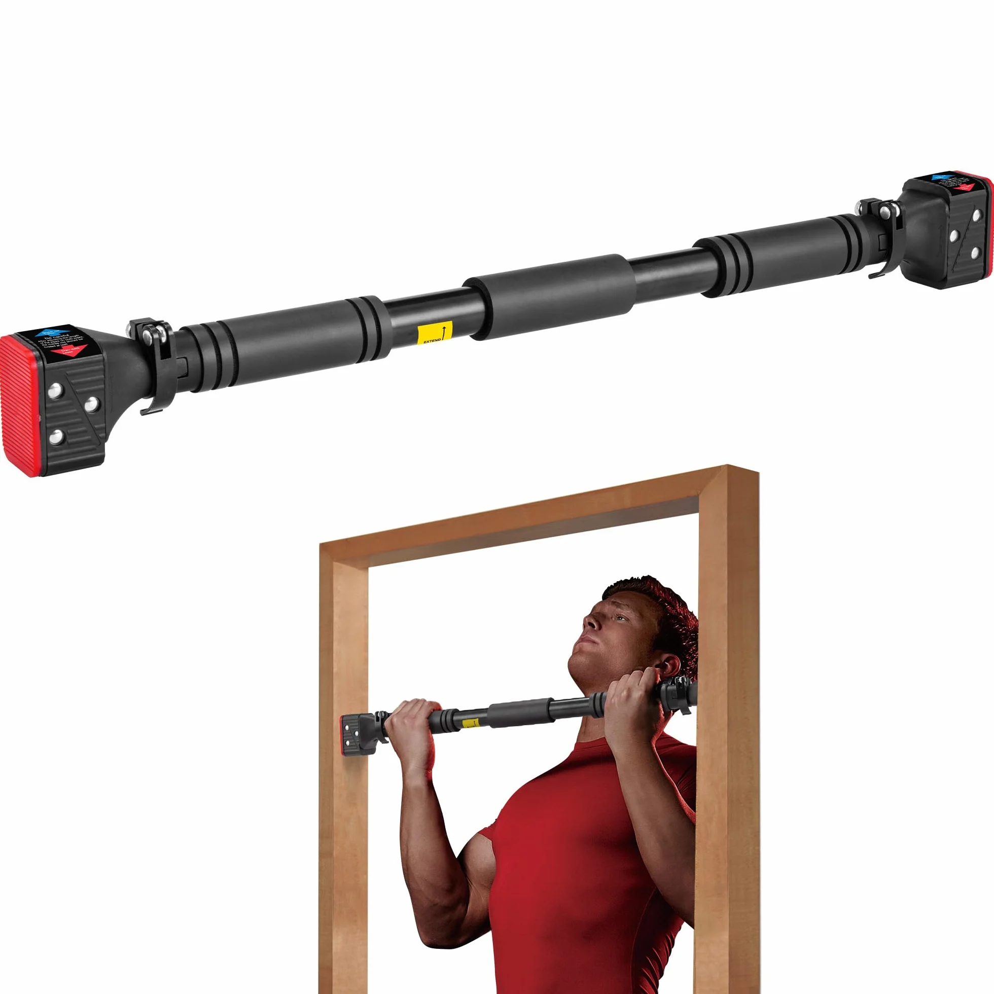 leikefitness Drążek do podciągania do ościeżnicy Drążek do chin-up do ościeżnicy Drążek do treningu górnej części ciała Regulowane przenośne drążki do podciągania Drążki bez śrub - Regulowana