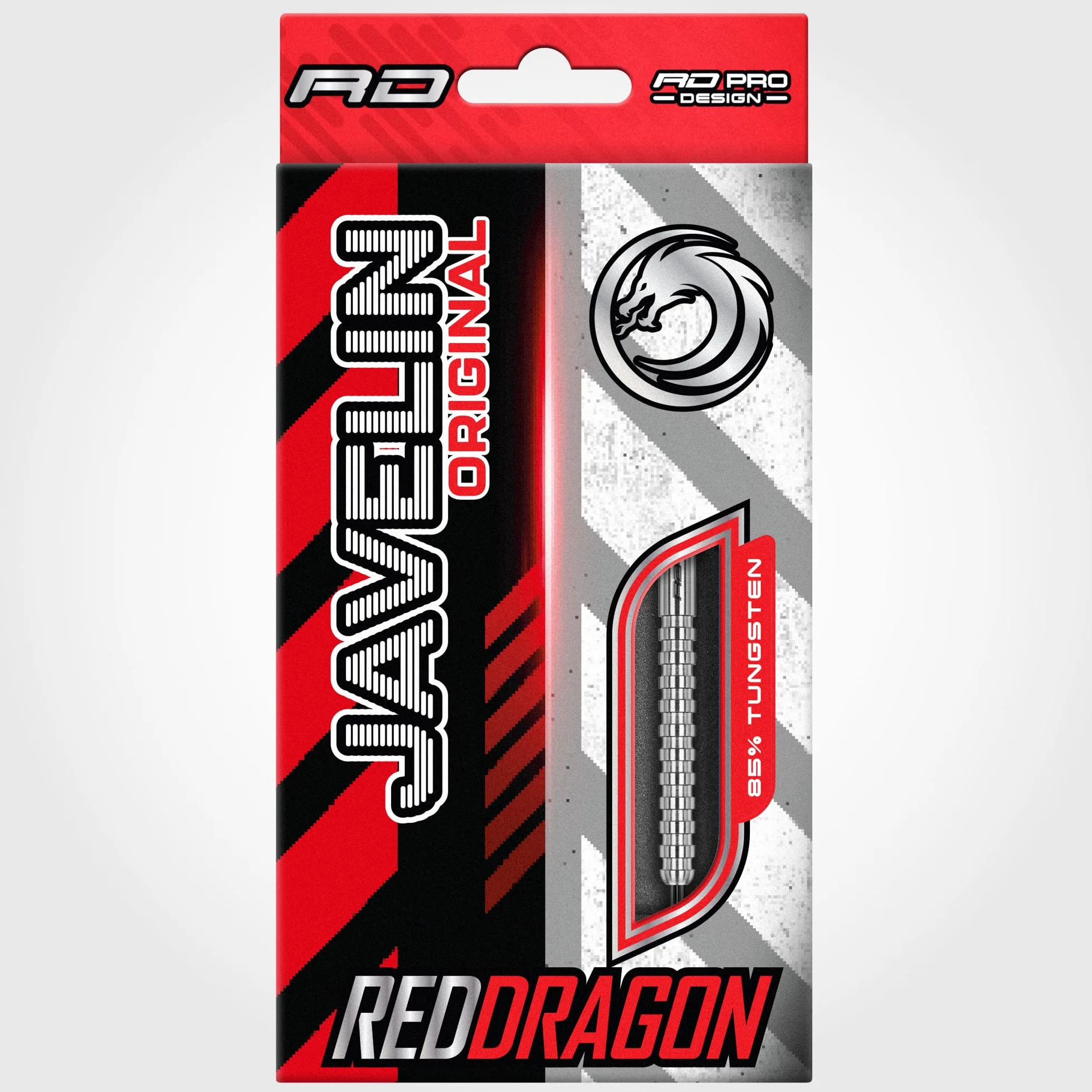 RED DRAGON Javelin Darts-Javelin Original-85% profesjonalny zestaw rzutek wolframowych z lotkami i trzonkami - stalowe końcówki dostępne w rozmiarach 20 g, 21 g, 22 g, 23 g, 24 g, 25 g i 26 g