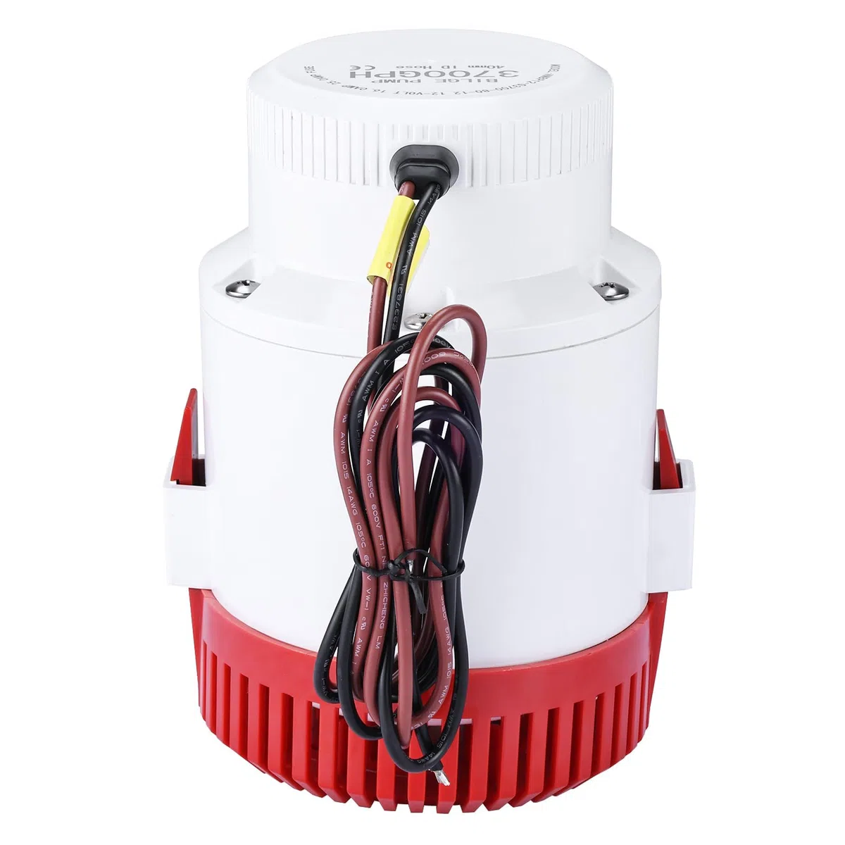 FreeTec Elektryczna pompa zęzowa, 12 V, 3700 gph, pompa głębinowa, pompa wodna do łodzi, jachtów, przyczep kempingowych, na zewnątrz (czerwona)