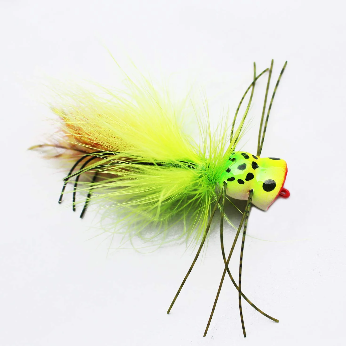 Tigofly 6 sztuk muchy fly fishing UV zielona powierzchnia żaby popper bass