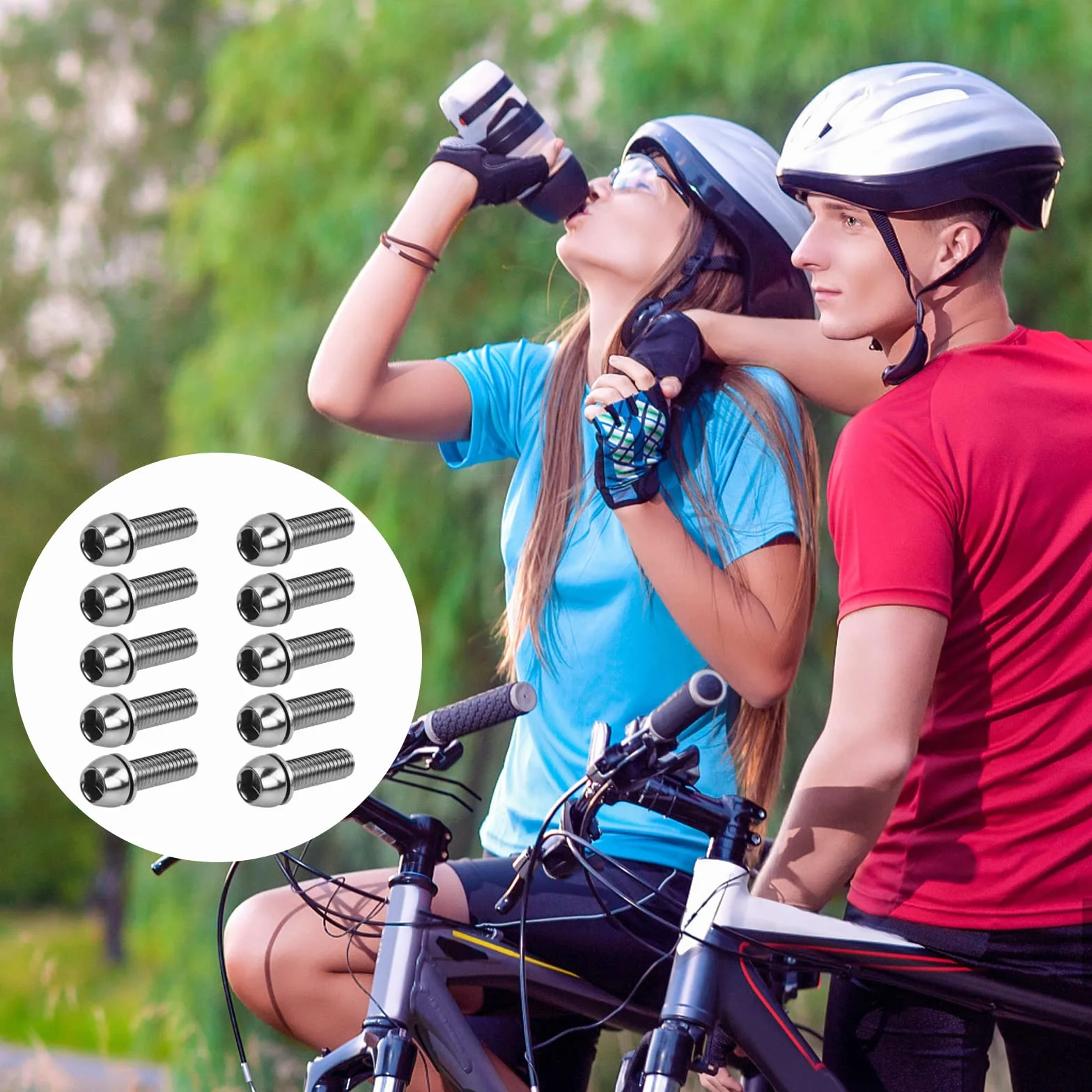 Śruby stożkowe do mostka rowerowego M6 x 20 mm, kolor srebrny, śruby