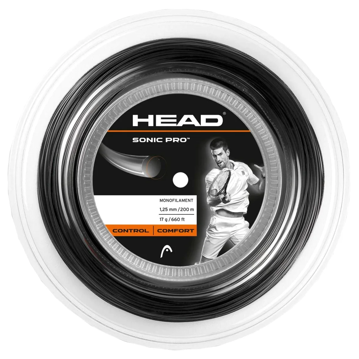 HEAD Sonic Pro rolka struna tenisowa dla dorosłych, uniseks, czarna, 16