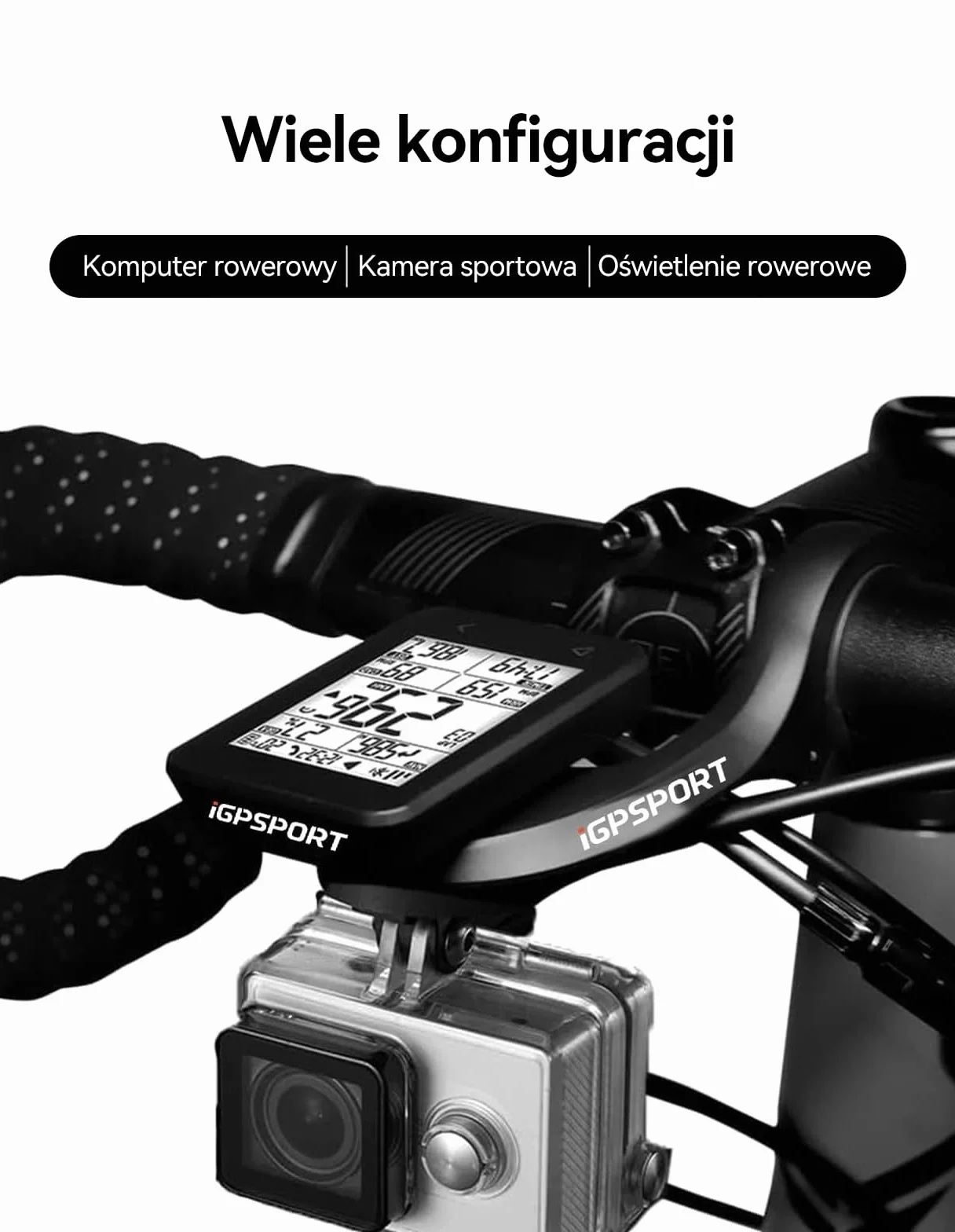 iGPSPORT M80 Przedni Uchwyt Rowerowy, Uchwyt Do Licznika Rowerowego, Uchwyt Rozszerzający, Kompatybilny z iGPSPORT GPS Licznikami Rowerowymi