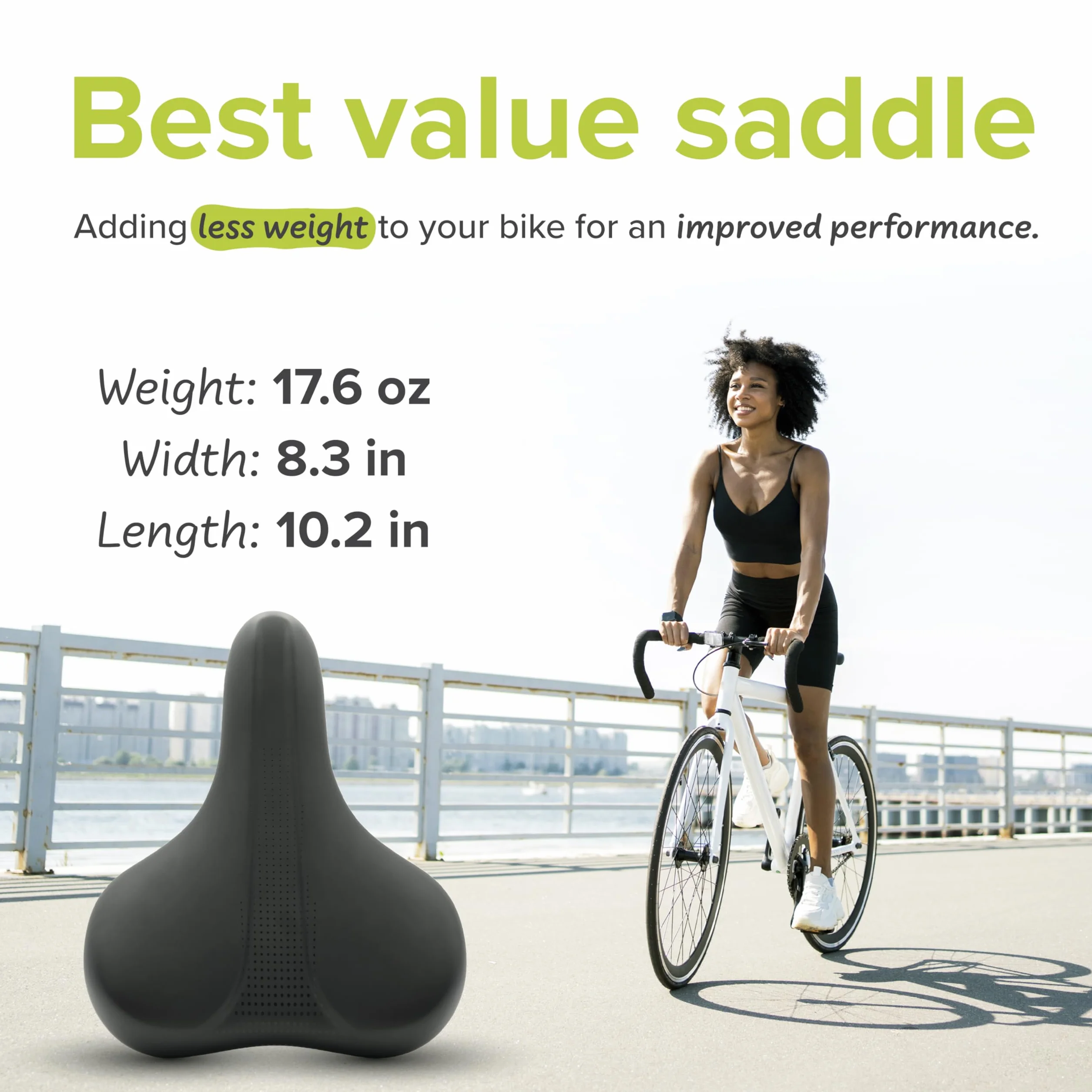 VELMIA Siodełko rowerowe w 100% wodoszczelne, bezszwowe i ergonomiczne wzornictwo – wygodne siodełko rowerowe dla mężczyzn i kobiet, idealne do rowerów elektrycznych, trekkingowych i miejskich oraz