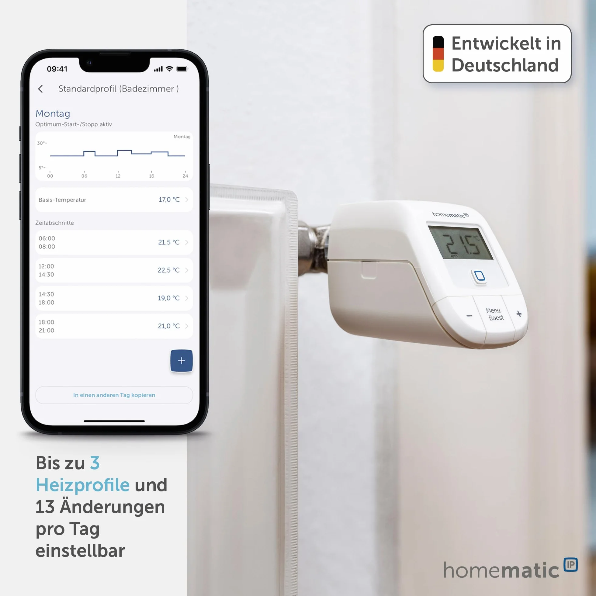 Homematic IP Termostat Inteligentny Biały 57 x 68 x 102 mm