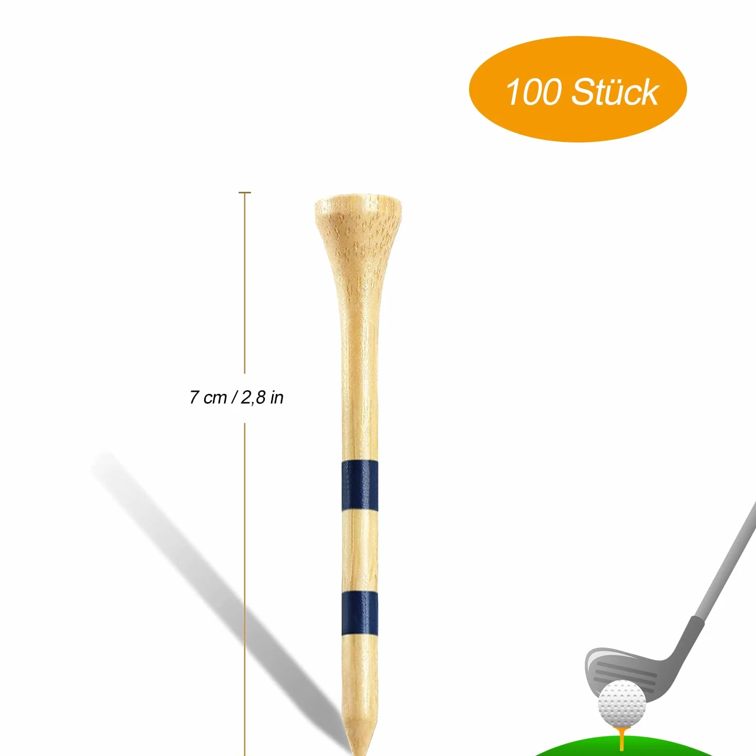 ACONDE Drewno Golf Tees, bambus, żółte