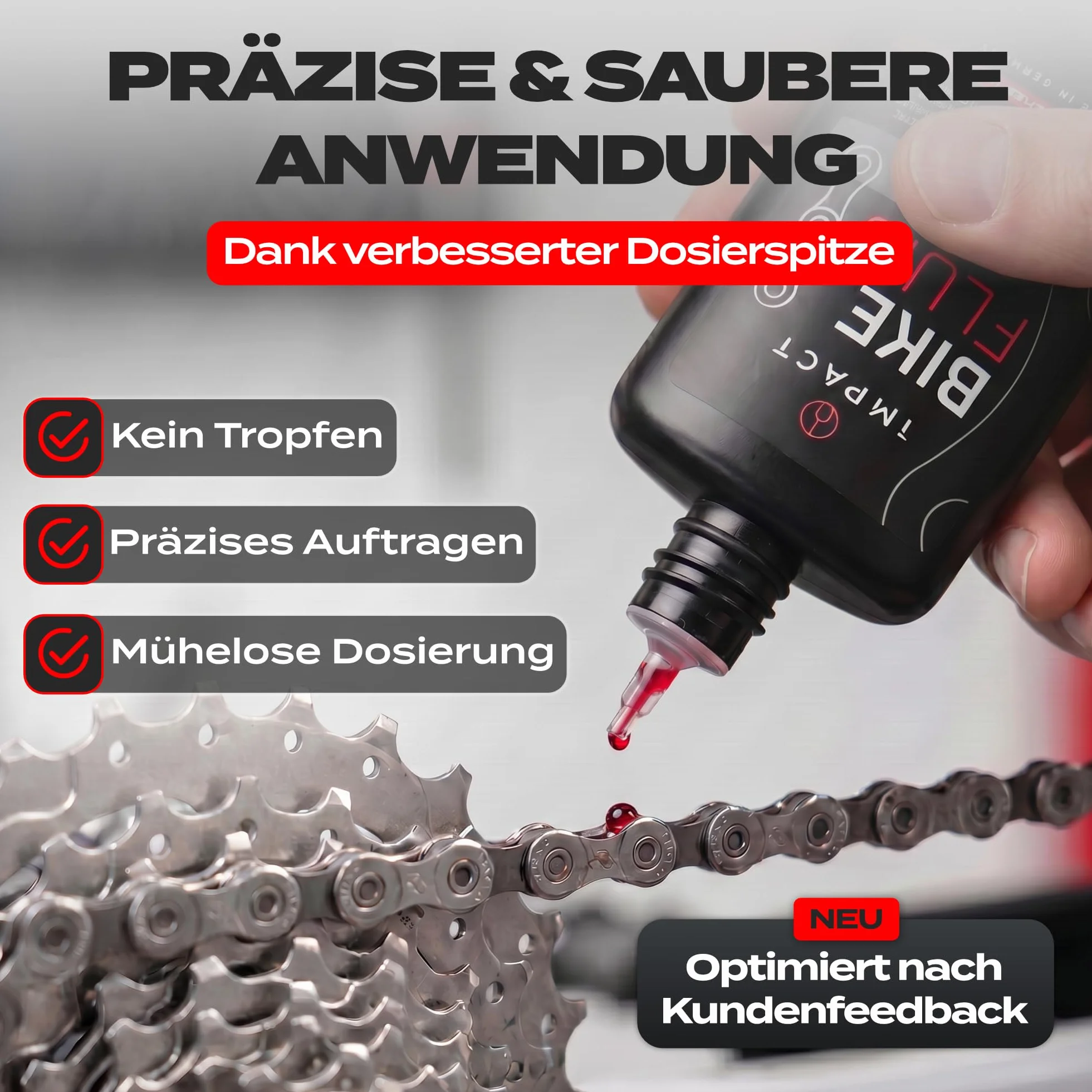 IMPACT® zimowy olej łańcuchowy do roweru, 120 ml, jedyny w swoim rodzaju 8-komponentowy olej do łańcuchów rowerowych do Twojego roweru, niezawodna ochrona przed warunkami atmosferycznymi, do rowerów