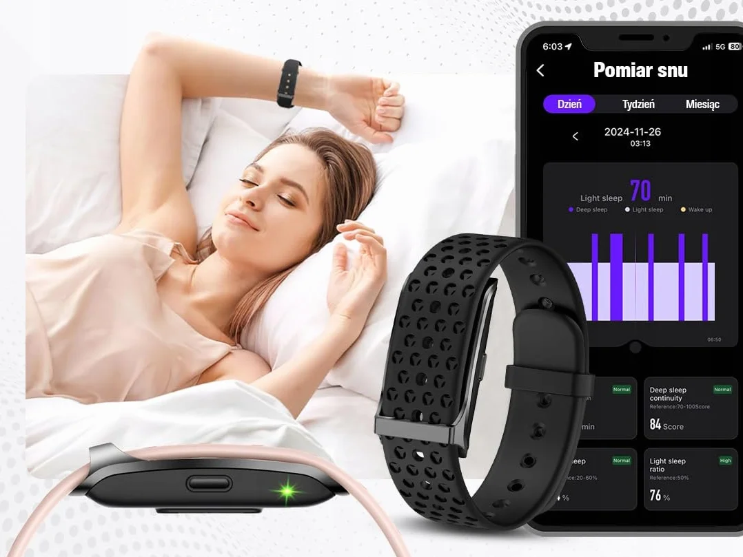 Inteligentna Opaska Smart Zdrowie Sport Powiadomienia - Aplikacja po Polsku