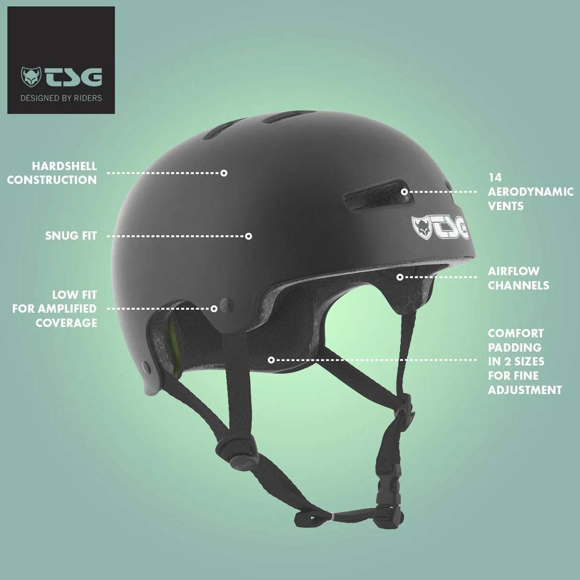 TSG Kask Evolution Solid Color, satyna Cauma Green, L/XL