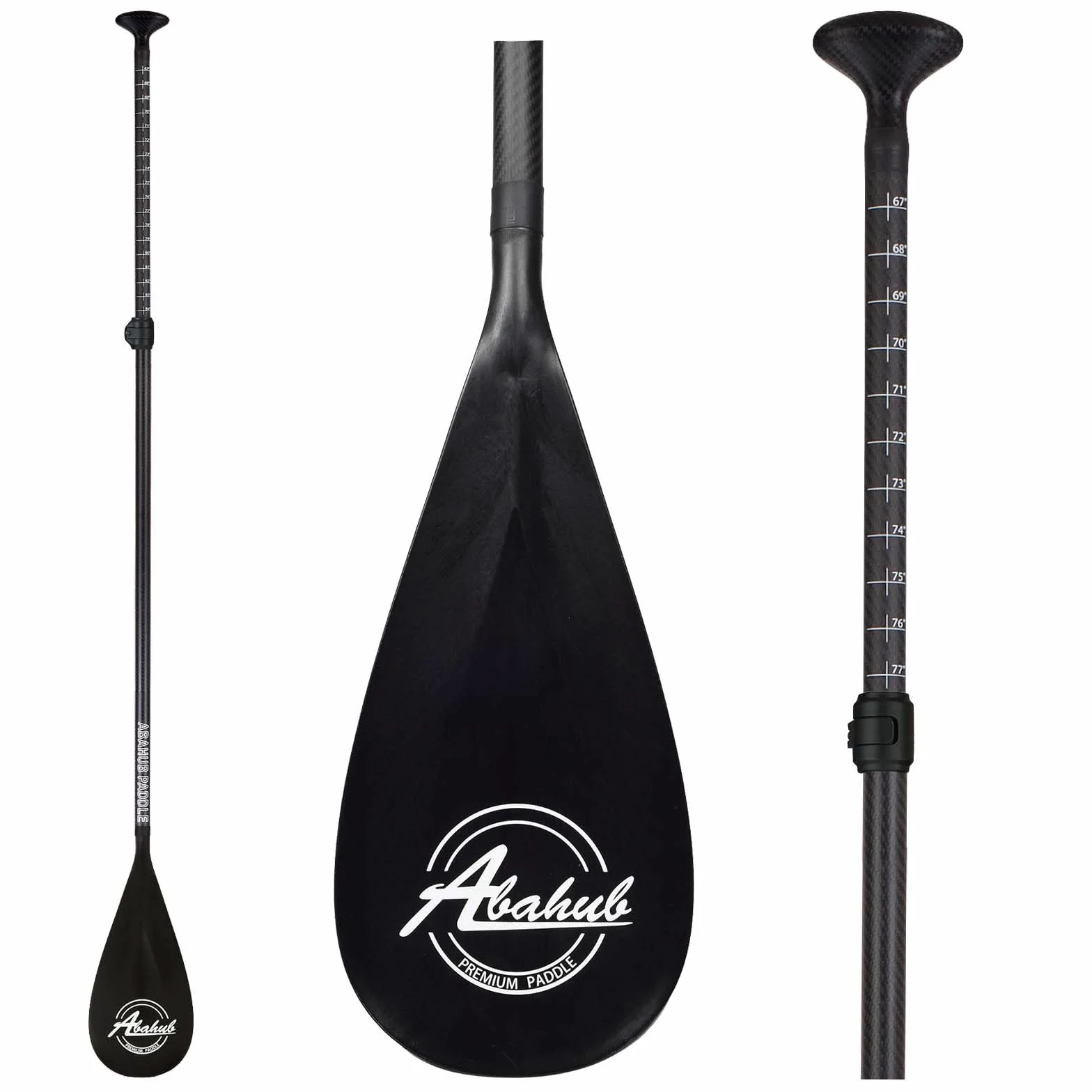 Abahub Carbon Paddle z Paddlebag Sup Paddle Wysuwane 170-218 cm do deski surfingowej Sup Carbon Shaft, Blady plastik w nadruku fali Czarny/Szary/Niebieski/Pomarańczowy/Czerwony/Żółty