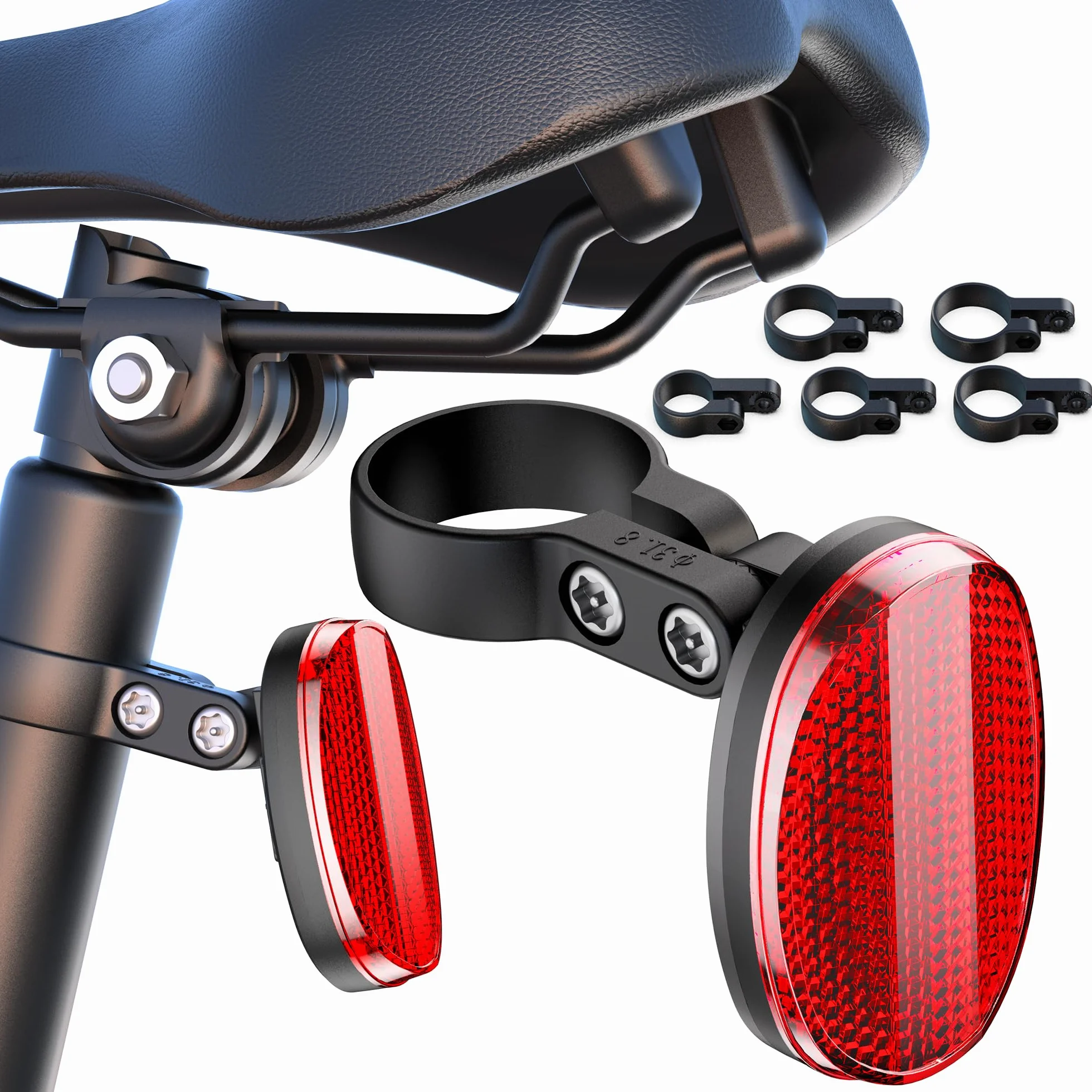 DDJ Uchwyt rowerowy do Apple AirTag Moto Tag, ukryte reflektory rowerowe, uchwyt na naklejkę powietrzną, wodoodporny, antykradzieżowy, ze śrubami i narzędziami, do rowerów