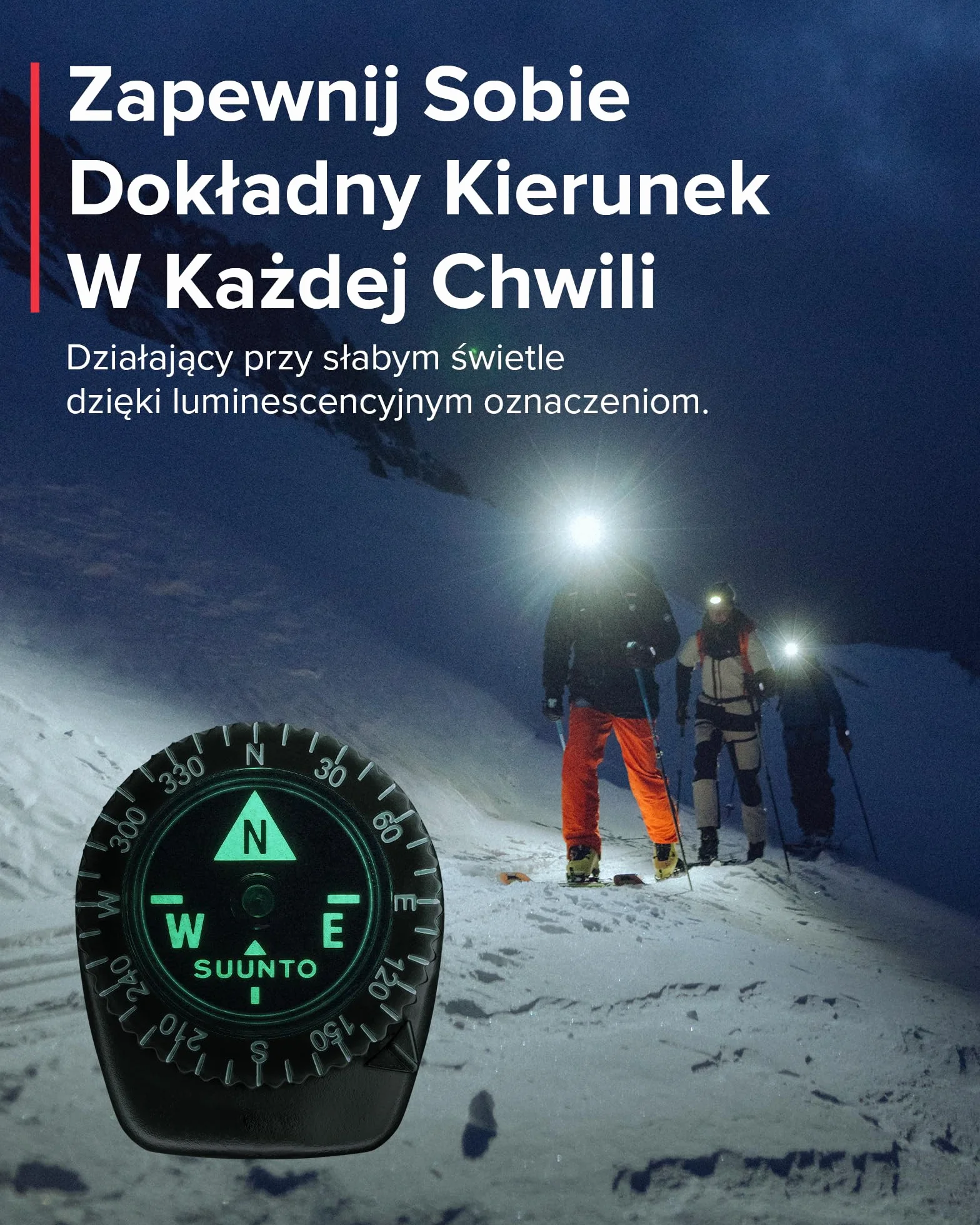 SUUNTO SS012055014 Kompas Clipper L/B NH, Półkula Północna, Czarny