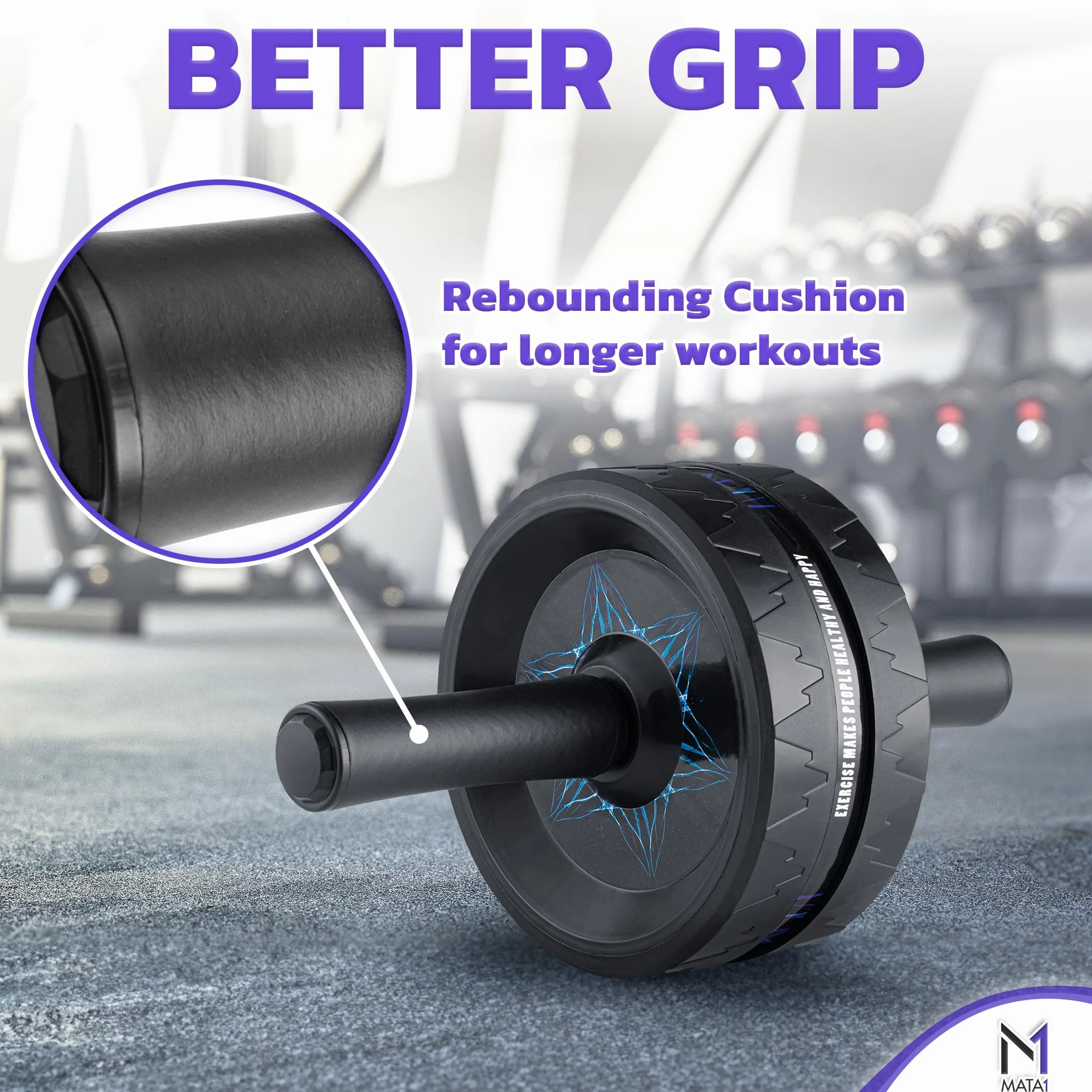 Ab Roller Wheel w/Knee Pad, Abs Workout Machine for Core & Abdominal Strength Training, Exercise Wheels